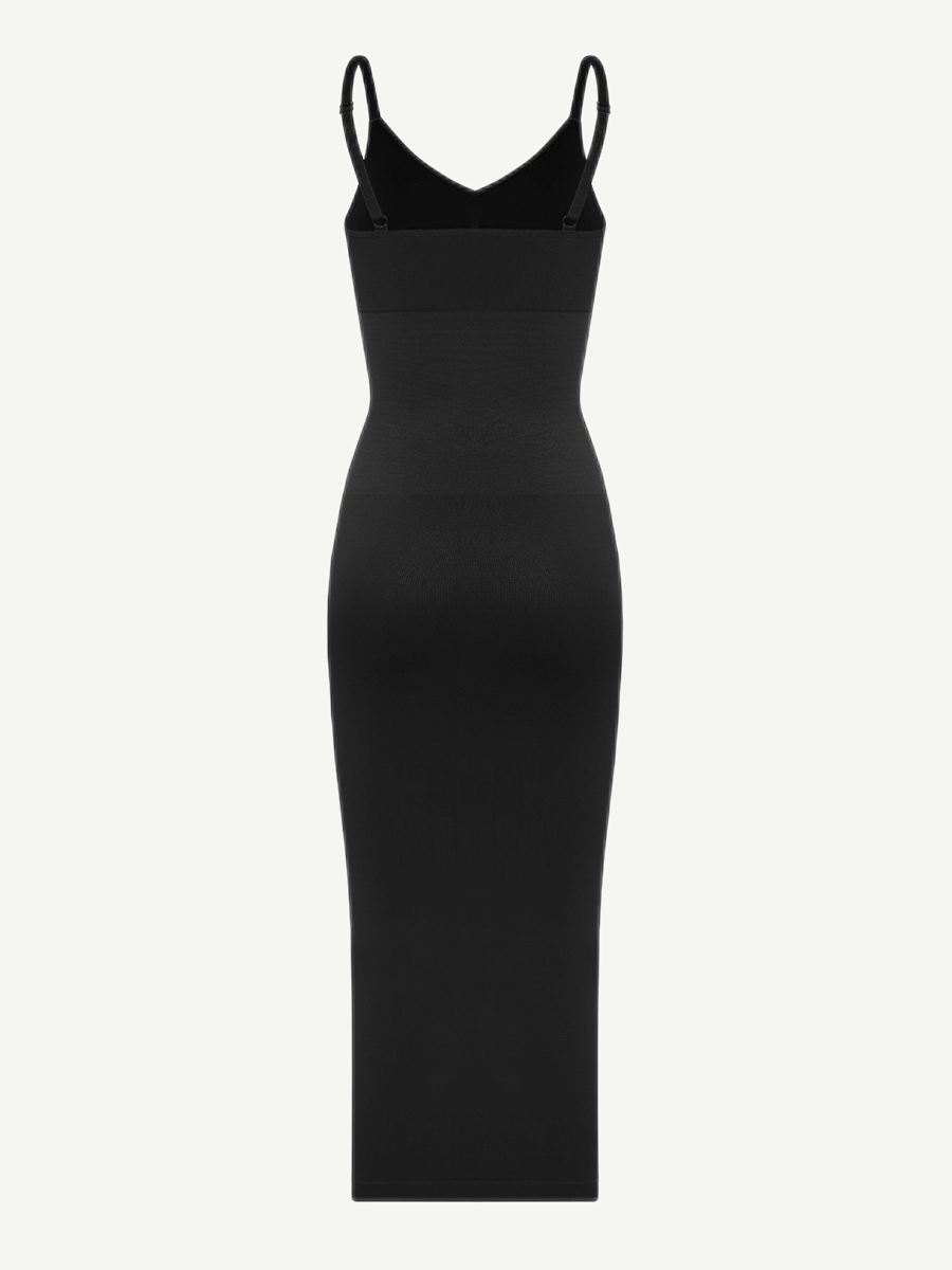 🌿Eco-friendly Spaghetti Strap V-neck Snatched Seamless Shaper Dress