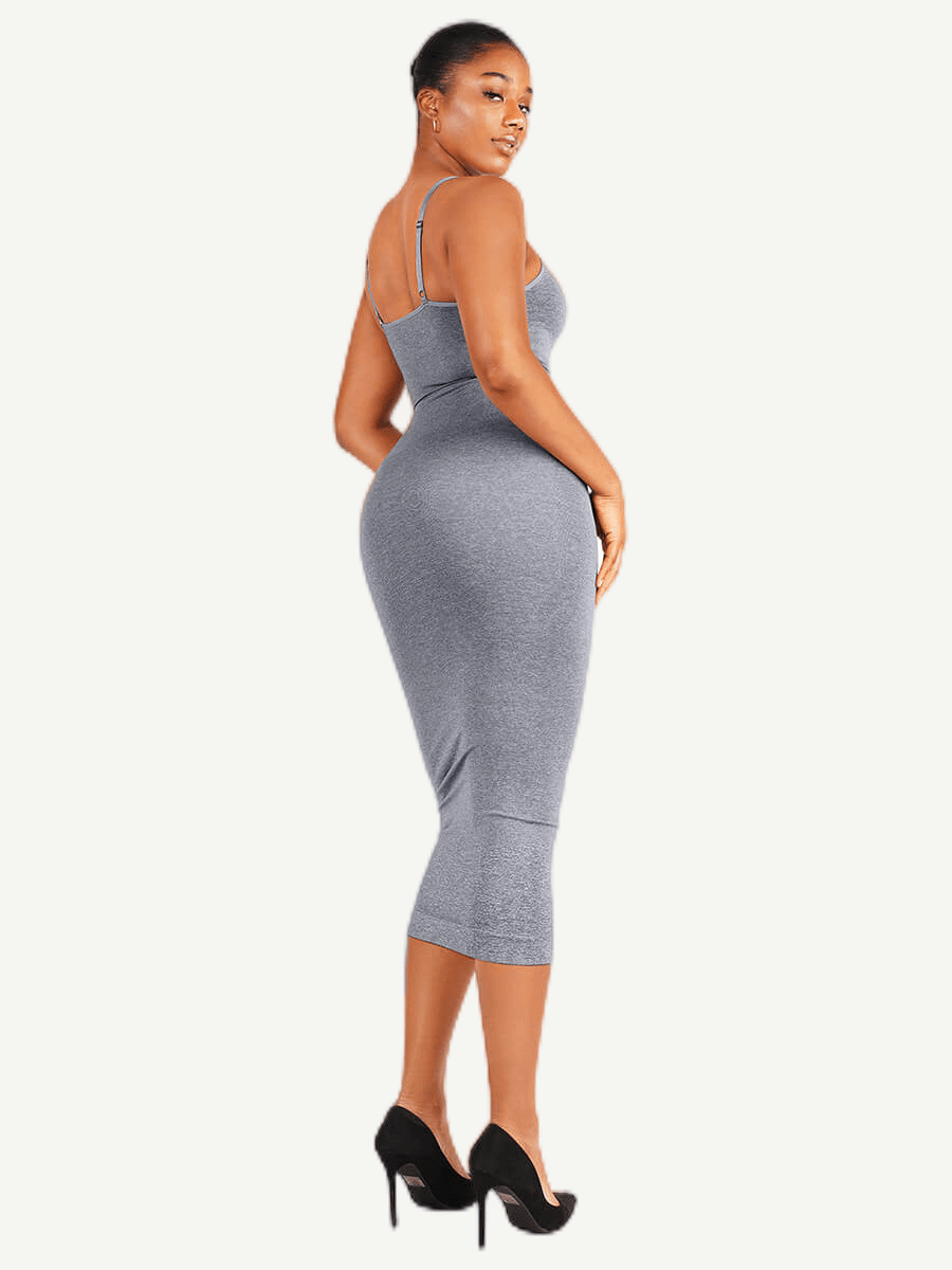 🌿Eco-friendly Spaghetti Strap V-neck Snatched Seamless Shaper Dress