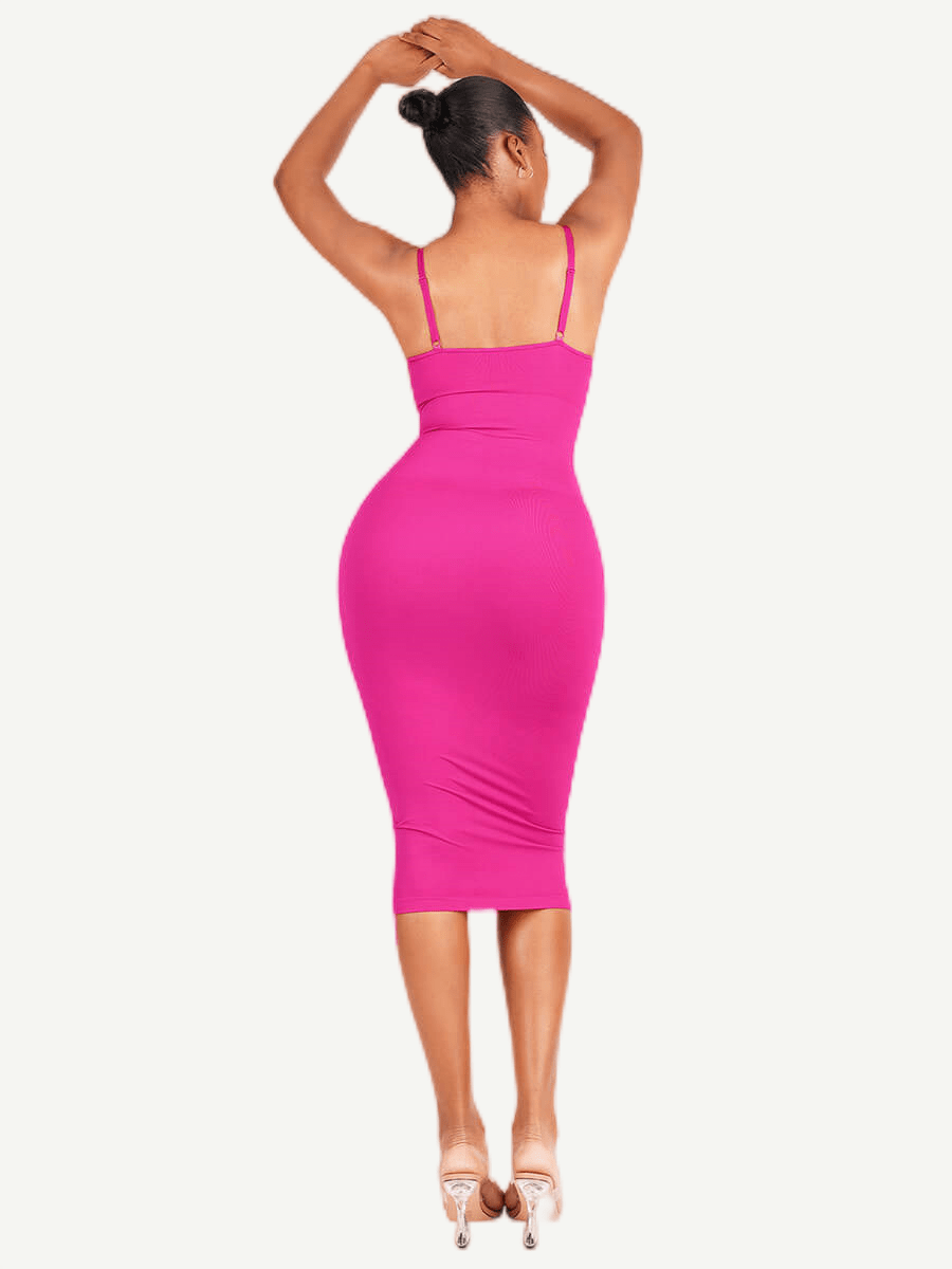 🌿Eco-friendly Spaghetti Strap V-neck Snatched Seamless Shaper Dress