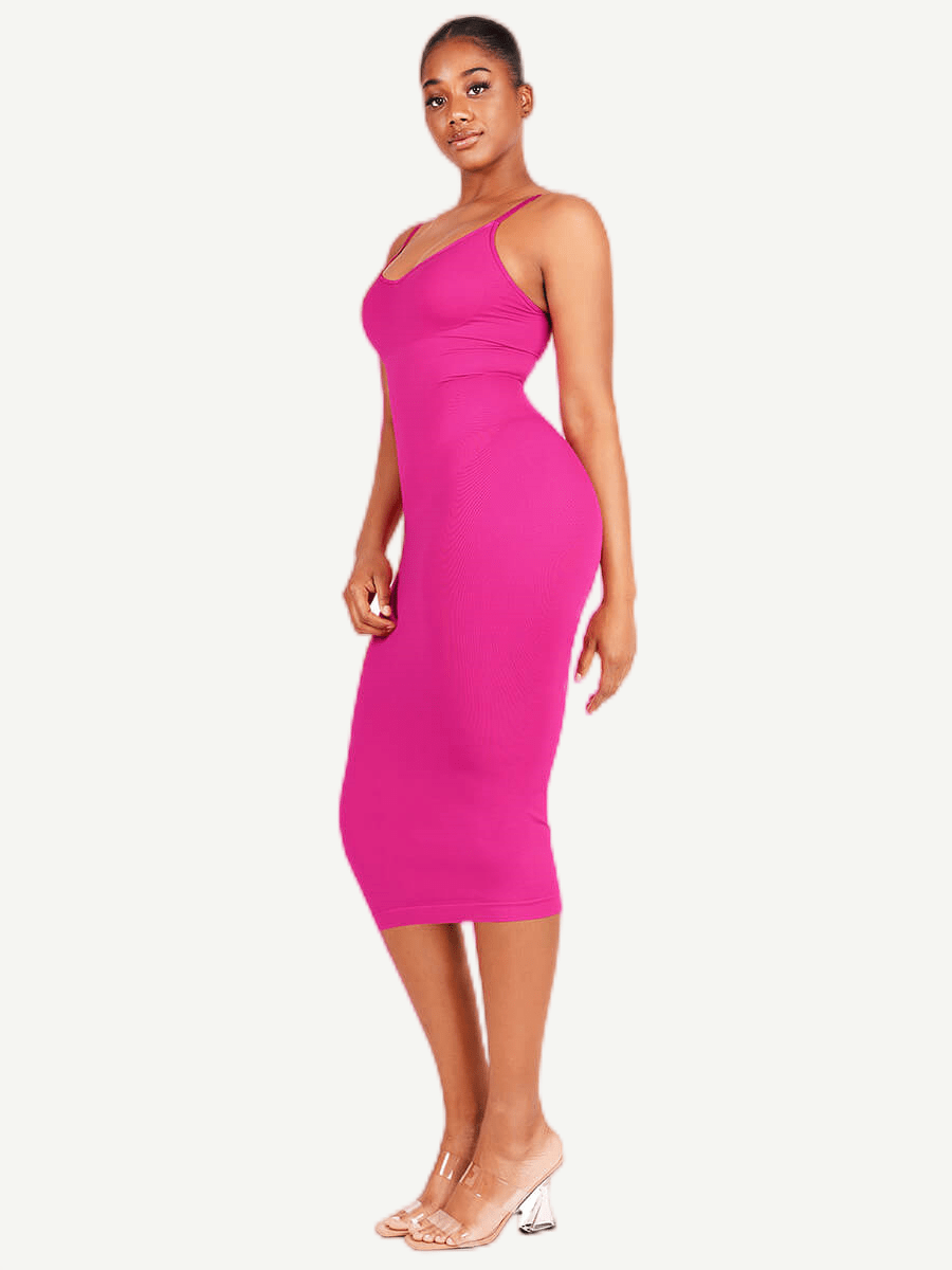🌿Eco-friendly Spaghetti Strap V-neck Snatched Seamless Shaper Dress
