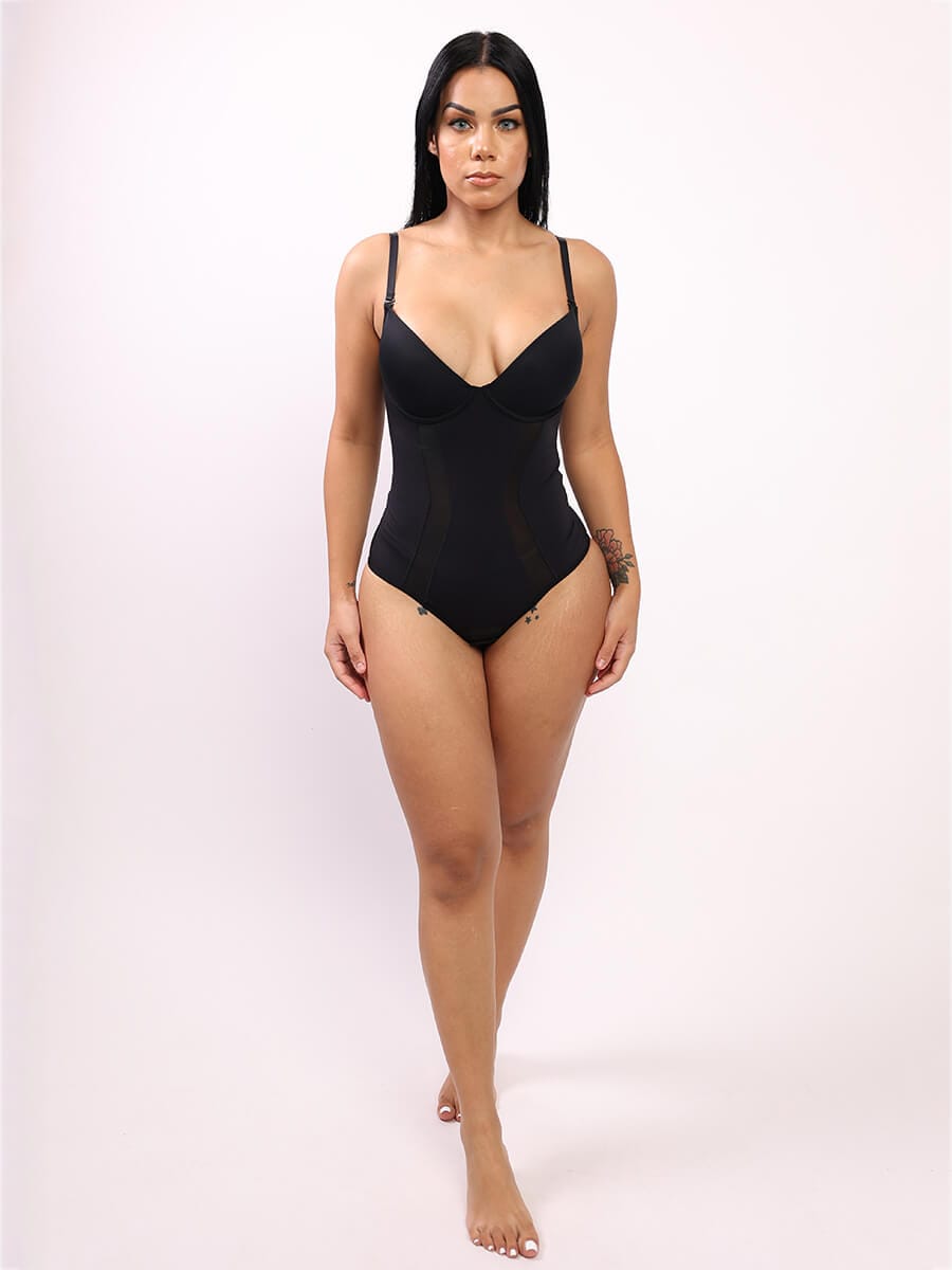 One-Piece Bodysuit Back Large U-shaped Design with 3/4 Cup