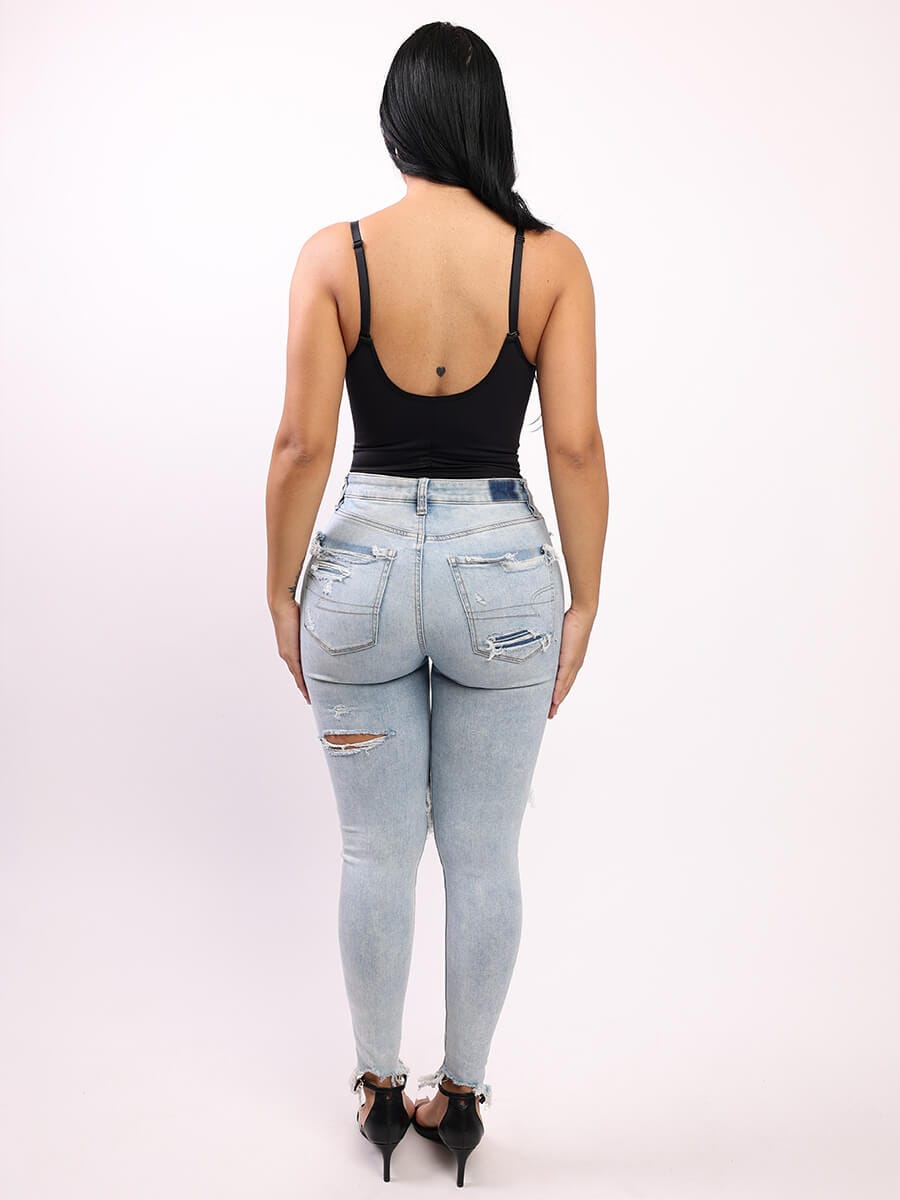 One-Piece Bodysuit Back Large U-shaped Design with 3/4 Cup
