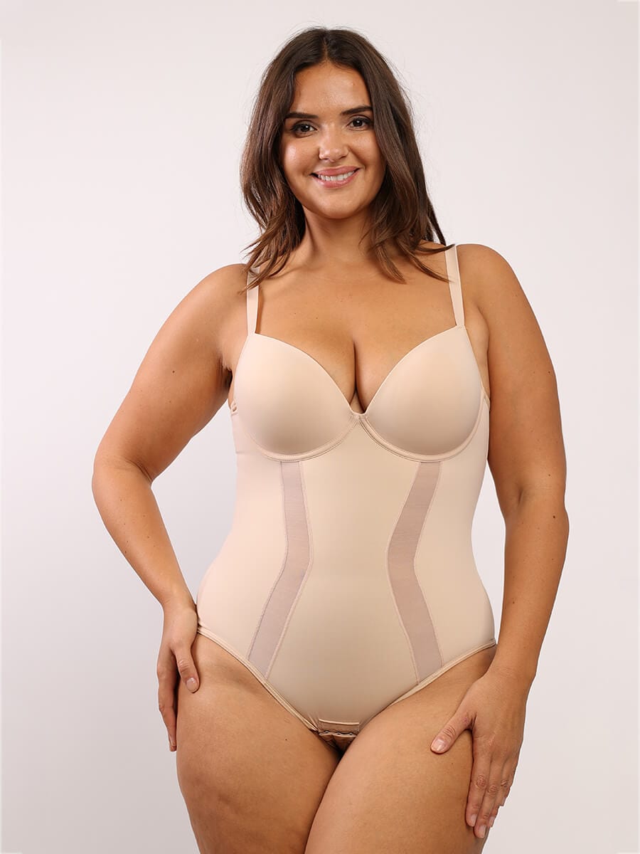 One-Piece Bodysuit Back Large U-shaped Design with 3/4 Cup