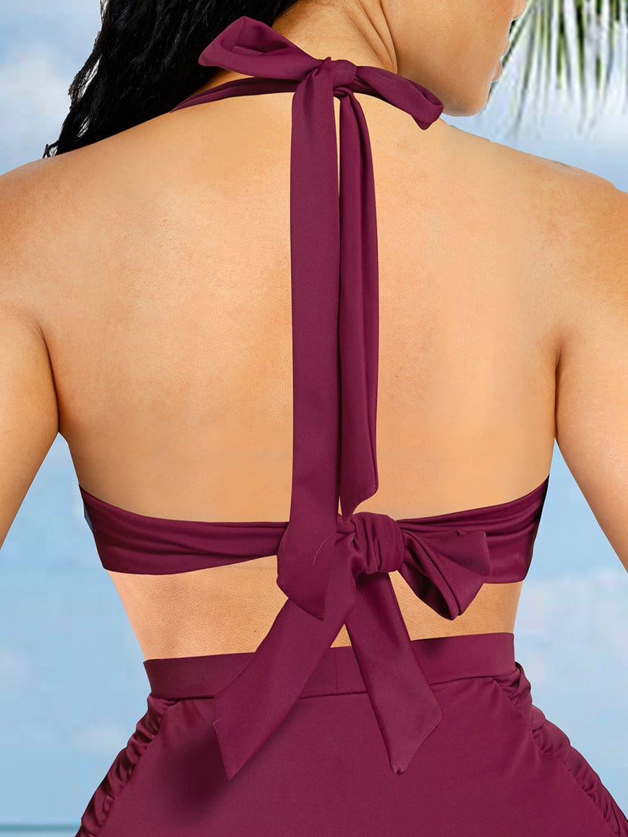 Tankini Top With Strappy Detail And Bra Twist Knot Design