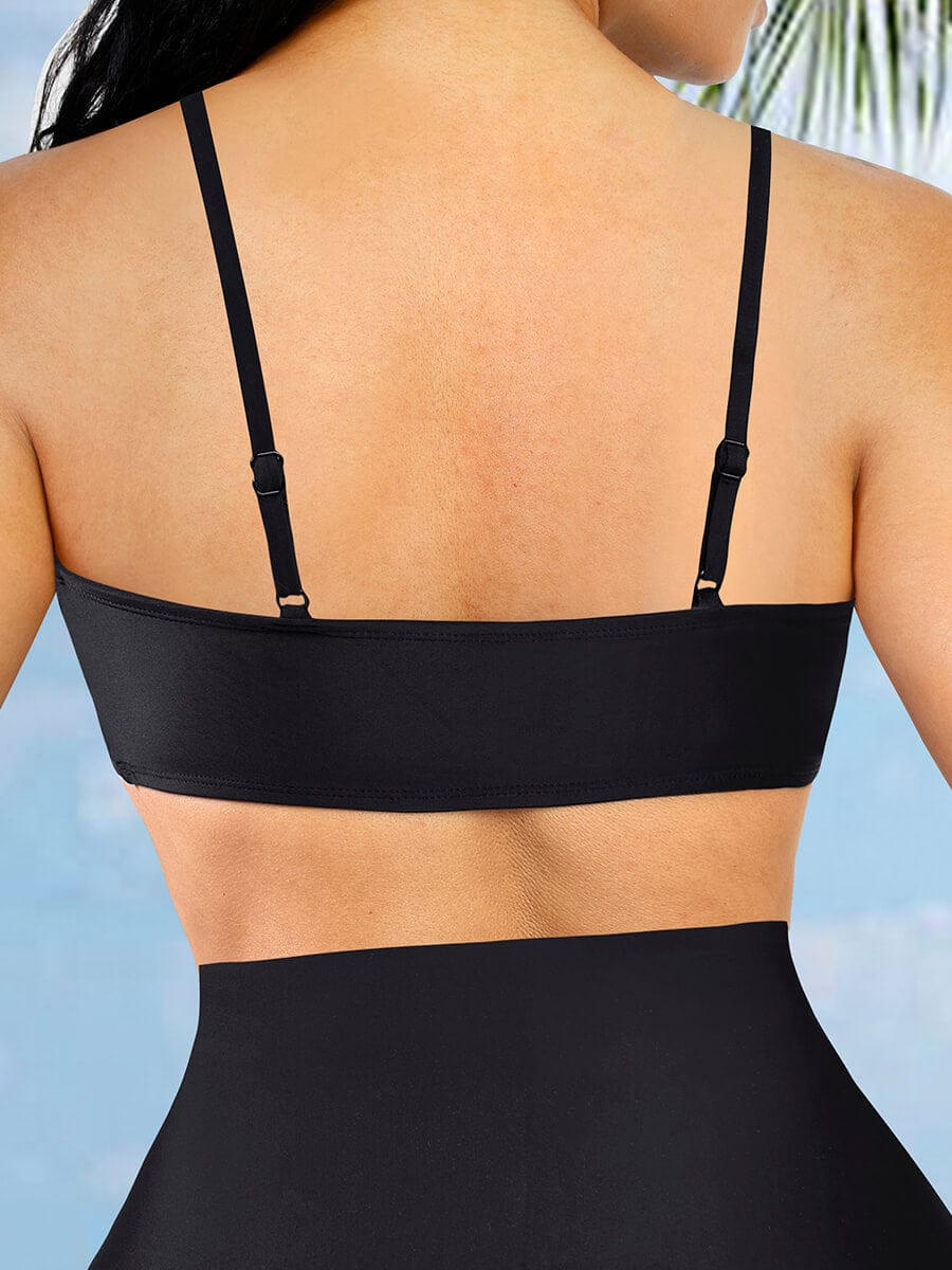 Body Shaper One Piece Swimsuit Top Cross Front