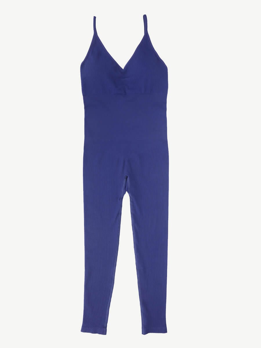 2 Piece Set Seamless High Stretchy Tummy Control Jumpsuit With Removable cup pads