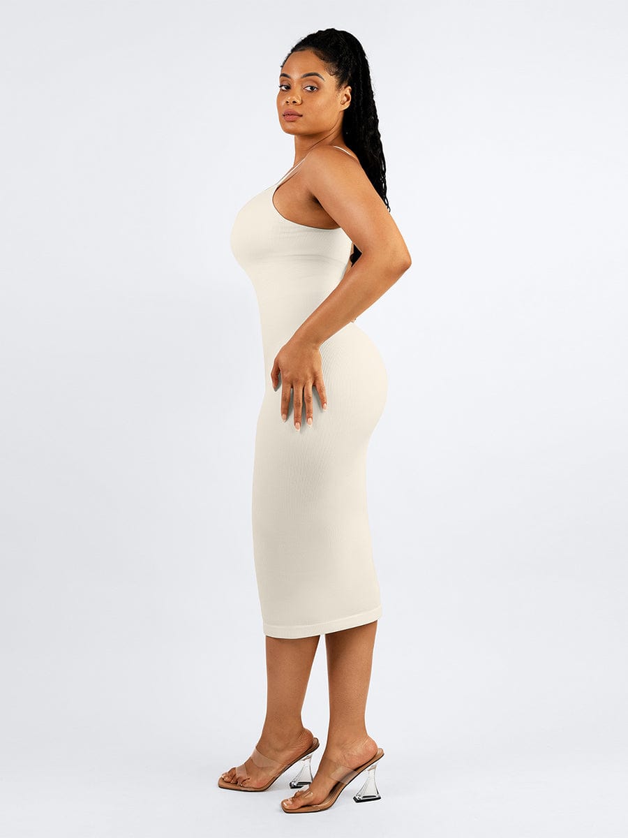 🌿 Eco-friendly Seamless 360° Waist Control Midi Shaping Dress