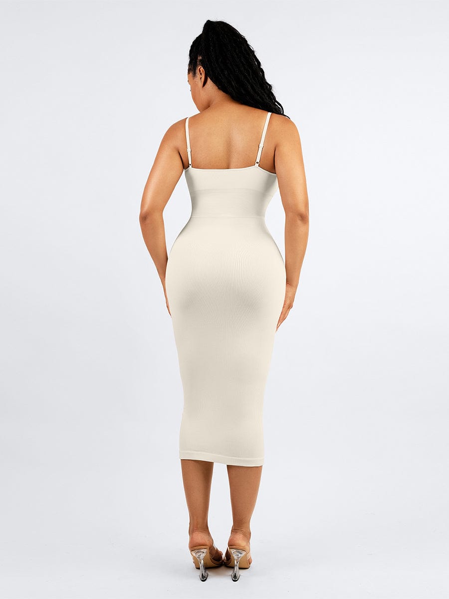 🌿 Eco-friendly Seamless 360° Waist Control Midi Shaping Dress