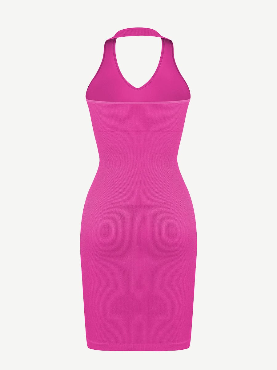🌿 Eco-friendly Seamless Halter Neck Deep U Outer Wear Shaping Dress