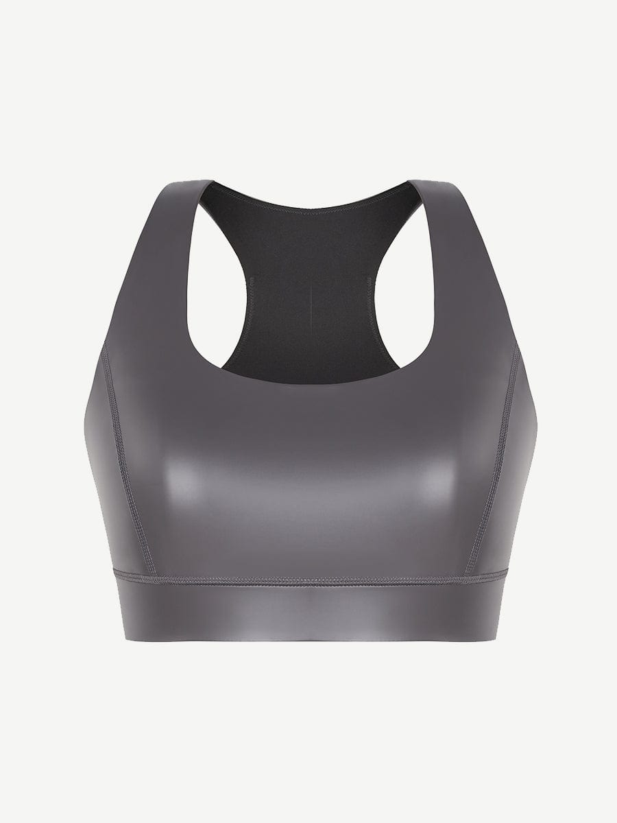 Ultra Elasticity Silver Film Sauna Sport Bra with Removable cups