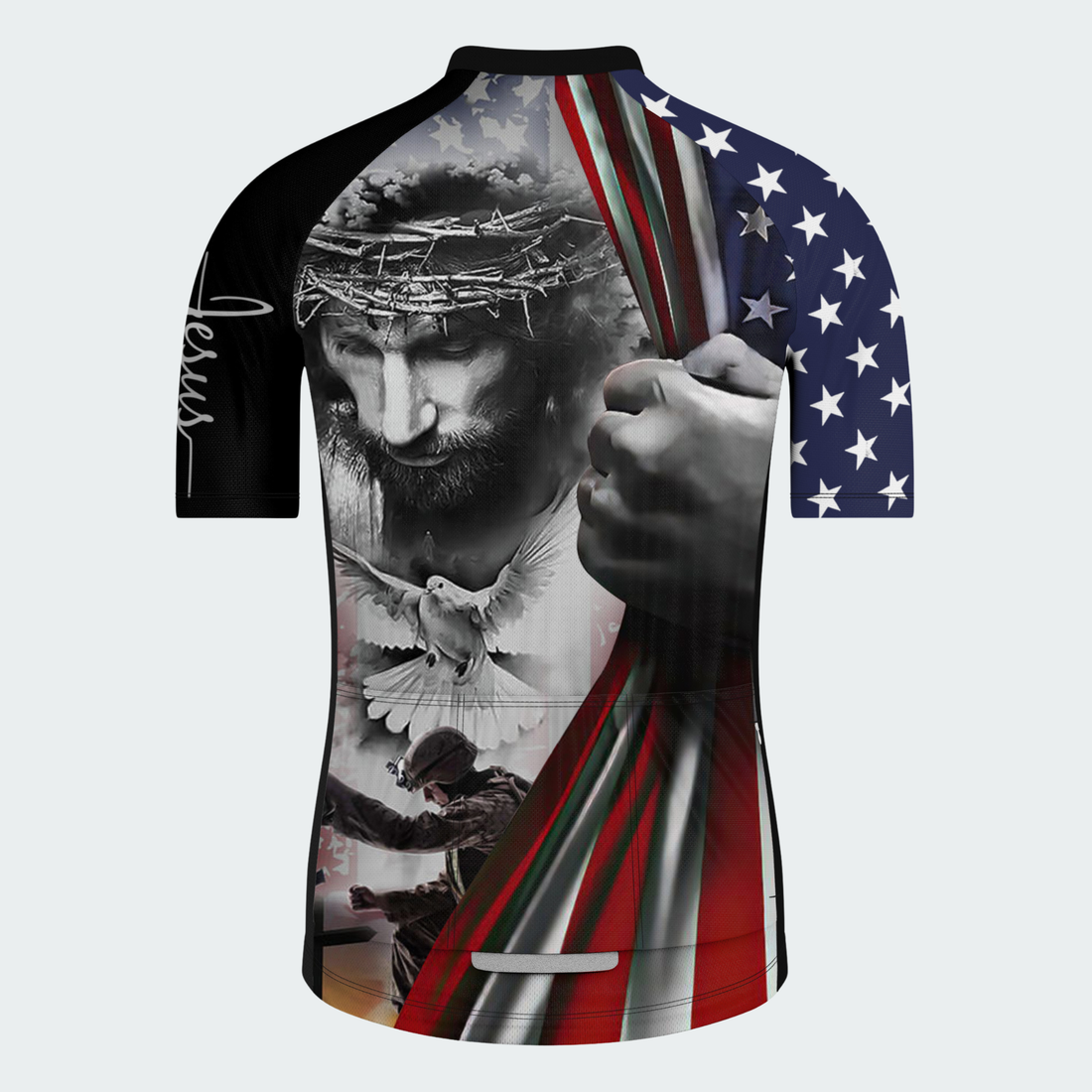 Men’s American Pride Faith Over Fear Christian Patriotic Cycling Jersey