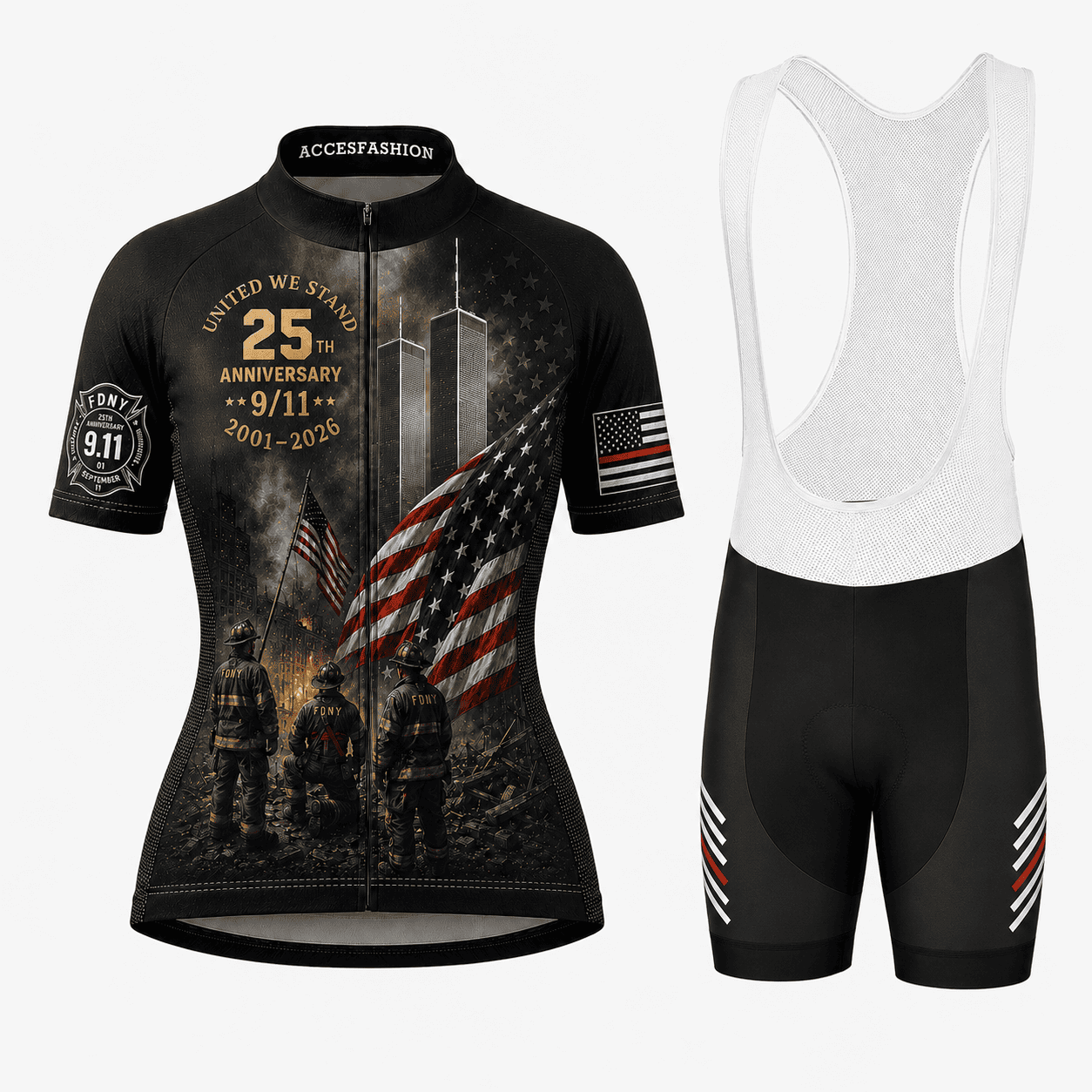 All Gave Some Some Gave All 911 Never Forget 343 Firefighter 25 Year Anniversary Patriot Day Cycling Kit
