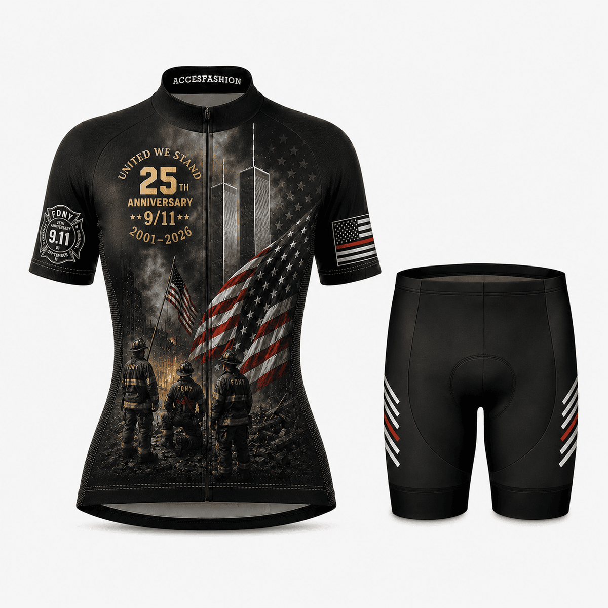All Gave Some Some Gave All 911 Never Forget 343 Firefighter 25 Year Anniversary Patriot Day Cycling Kit