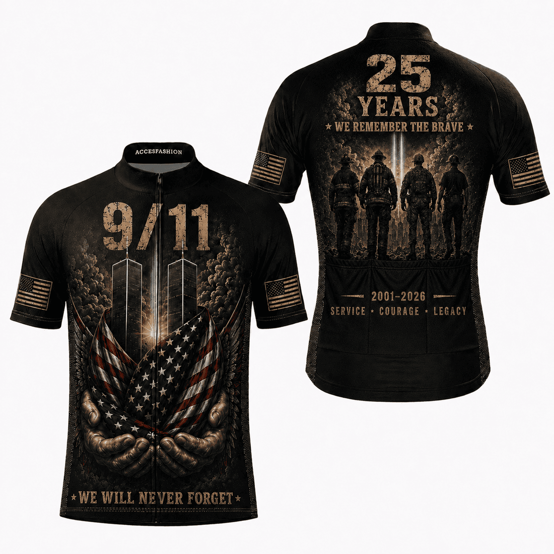 9/11 25 Years We Will Never Forget cycling jersey kit