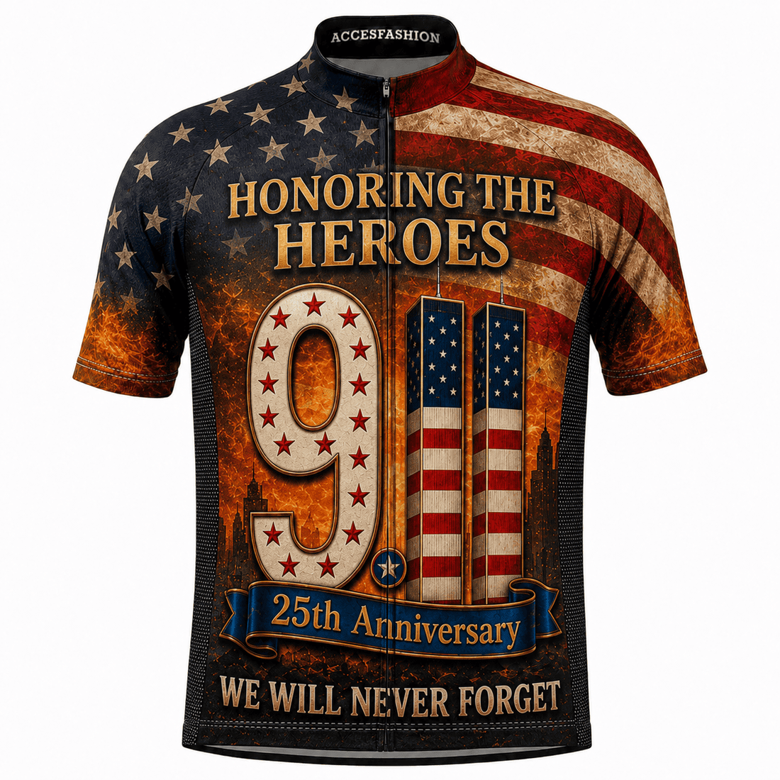 9/11 25th Anniversary Honoring the Heroes cycling jersey kit