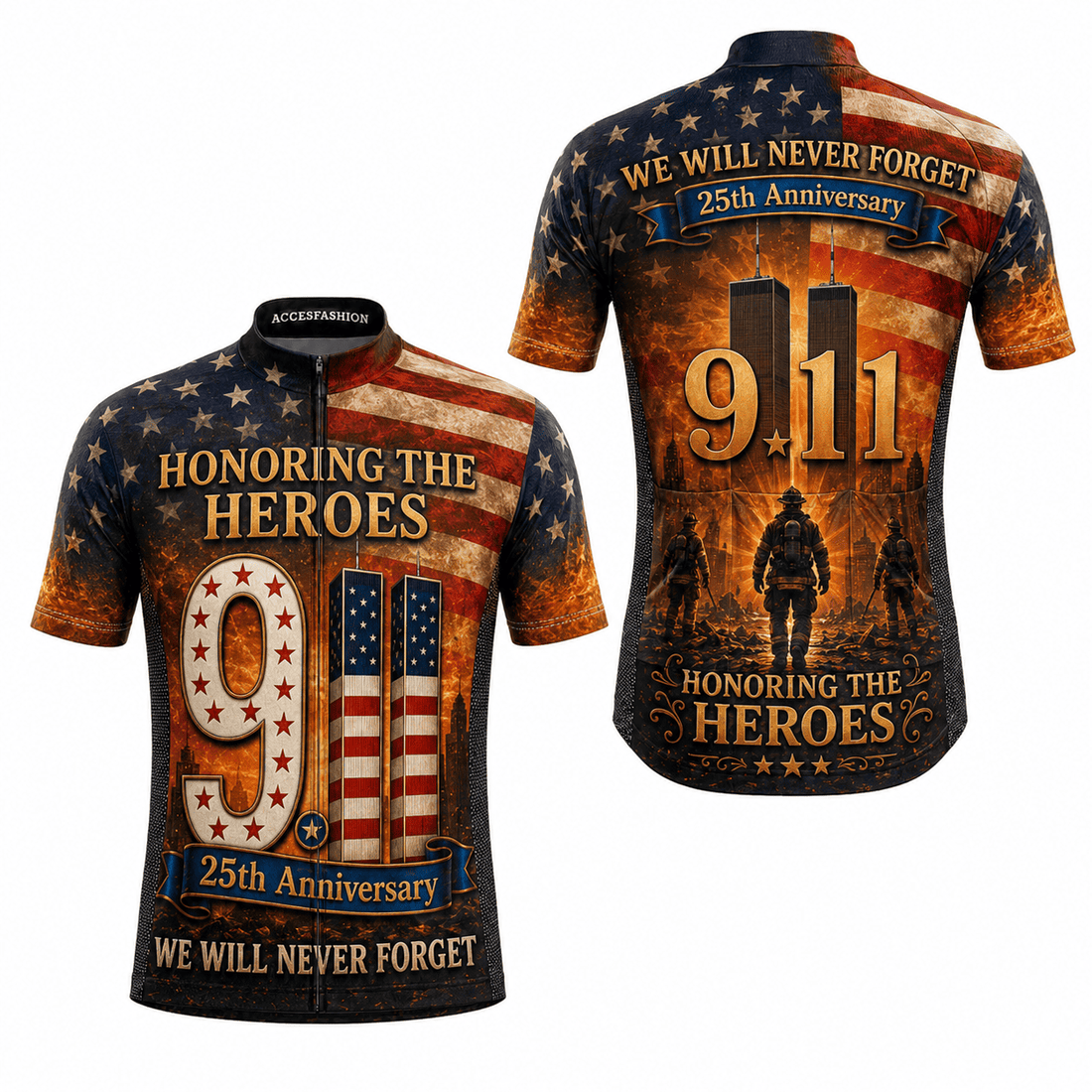 9/11 25th Anniversary Honoring the Heroes cycling jersey kit