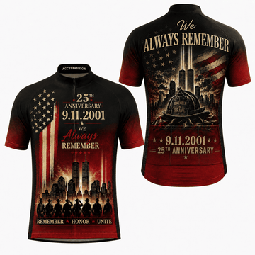 9/11 25th Anniversary memorial cycling kit – We Always Remember design