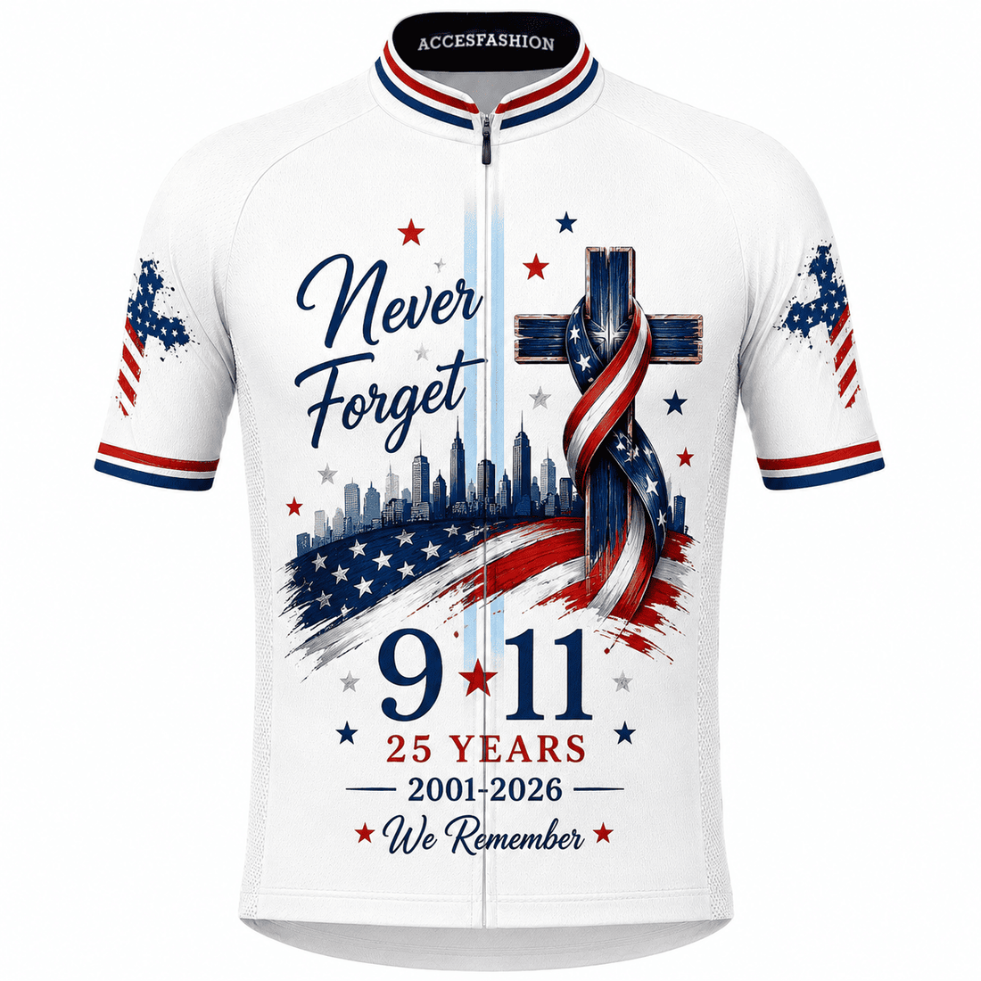 9/11 25th Anniversary Never Forget cycling jersey kit