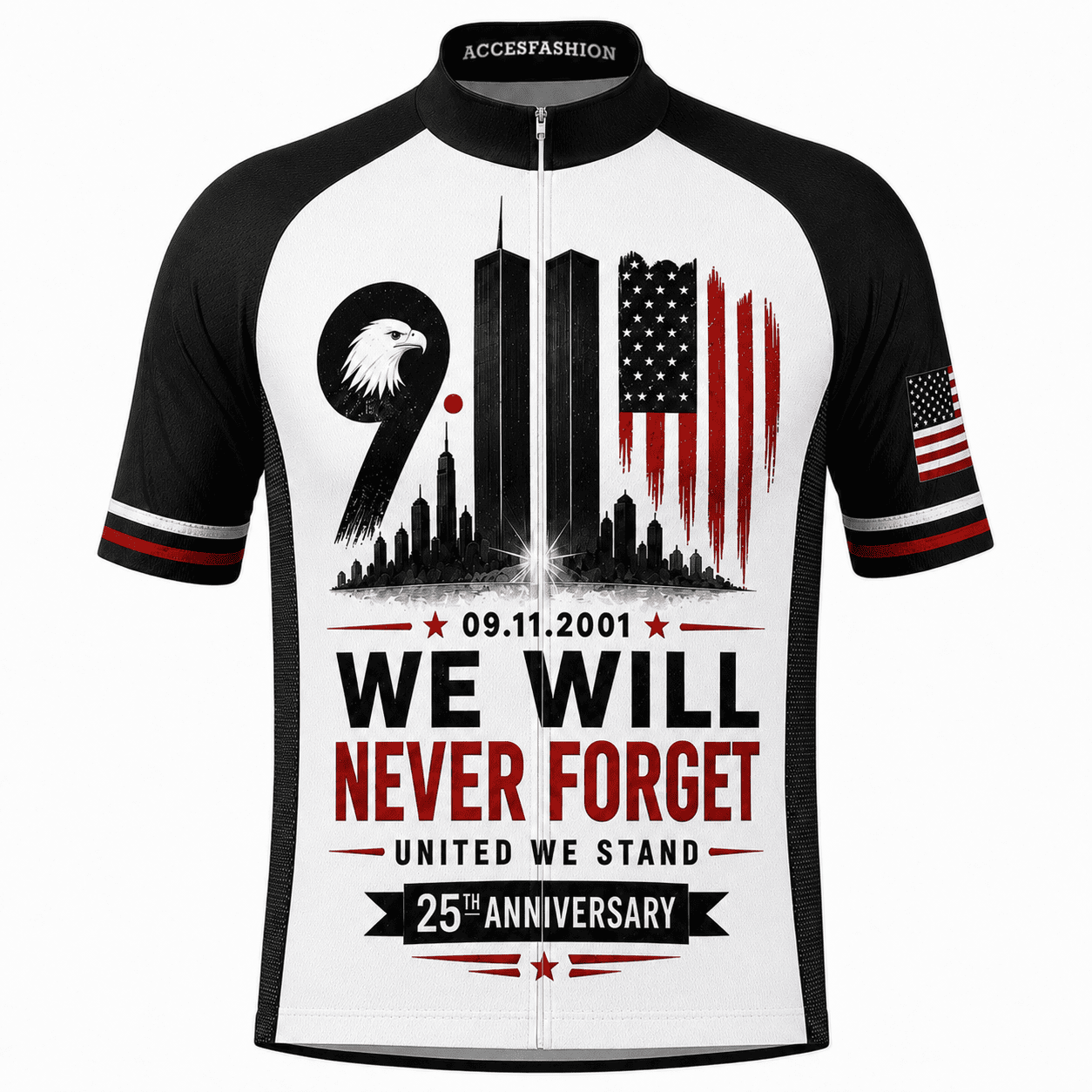 9/11 25th Anniversary We Will Never Forget Cycling Jersey Kit
