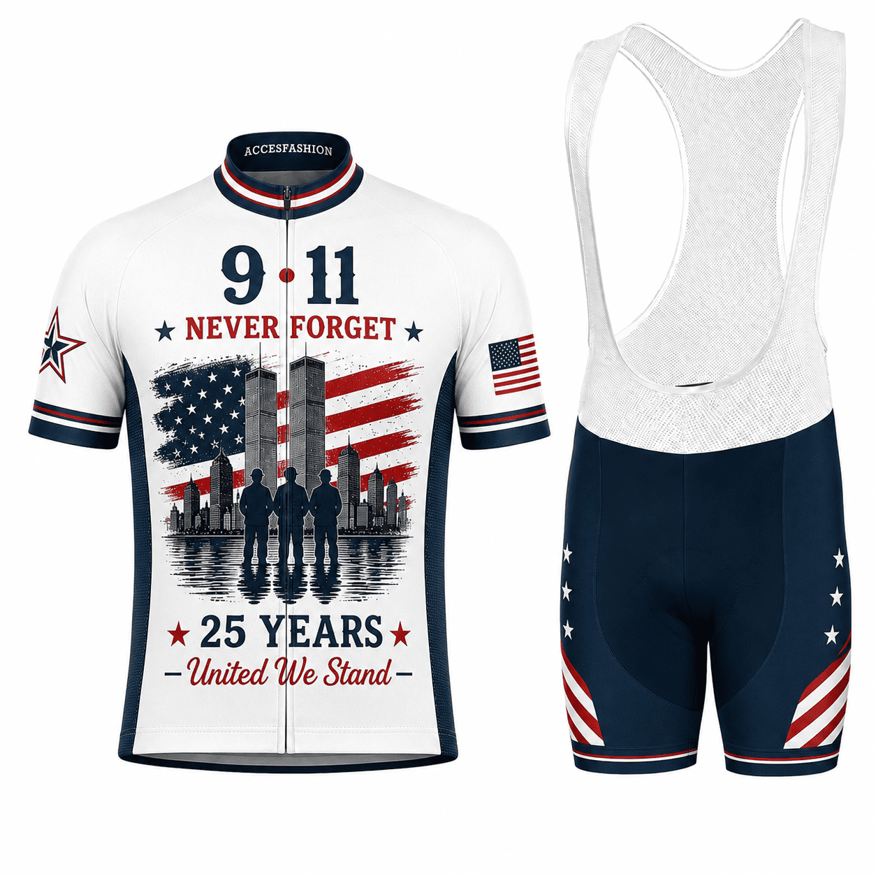9/11 Never Forget 25th Anniversary Cycling Kit - United We Stand
