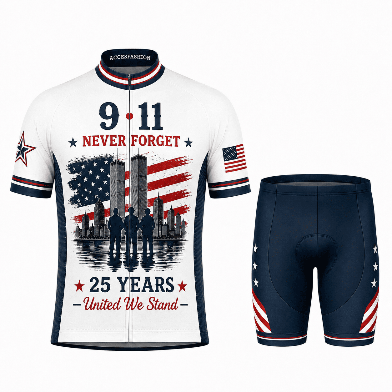 9/11 Never Forget 25th Anniversary Cycling Kit - United We Stand