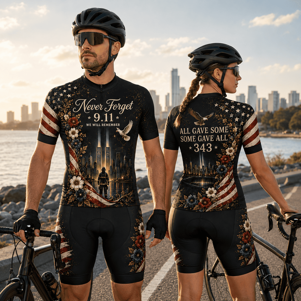 9/11 Never Forget 343 Memorial Cycling Kit – Firefighter Tribute