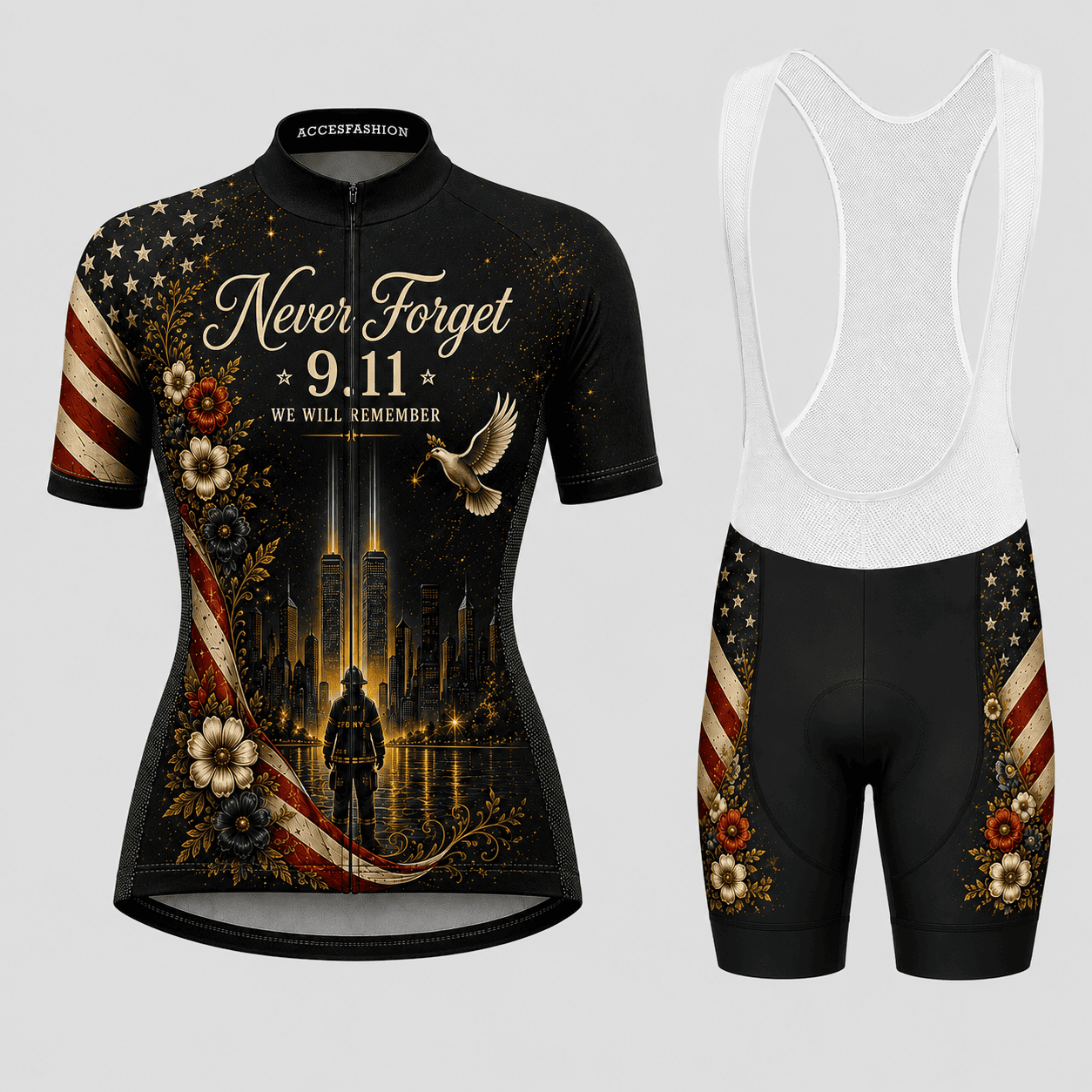 9/11 Never Forget 343 Memorial Cycling Kit – Firefighter Tribute