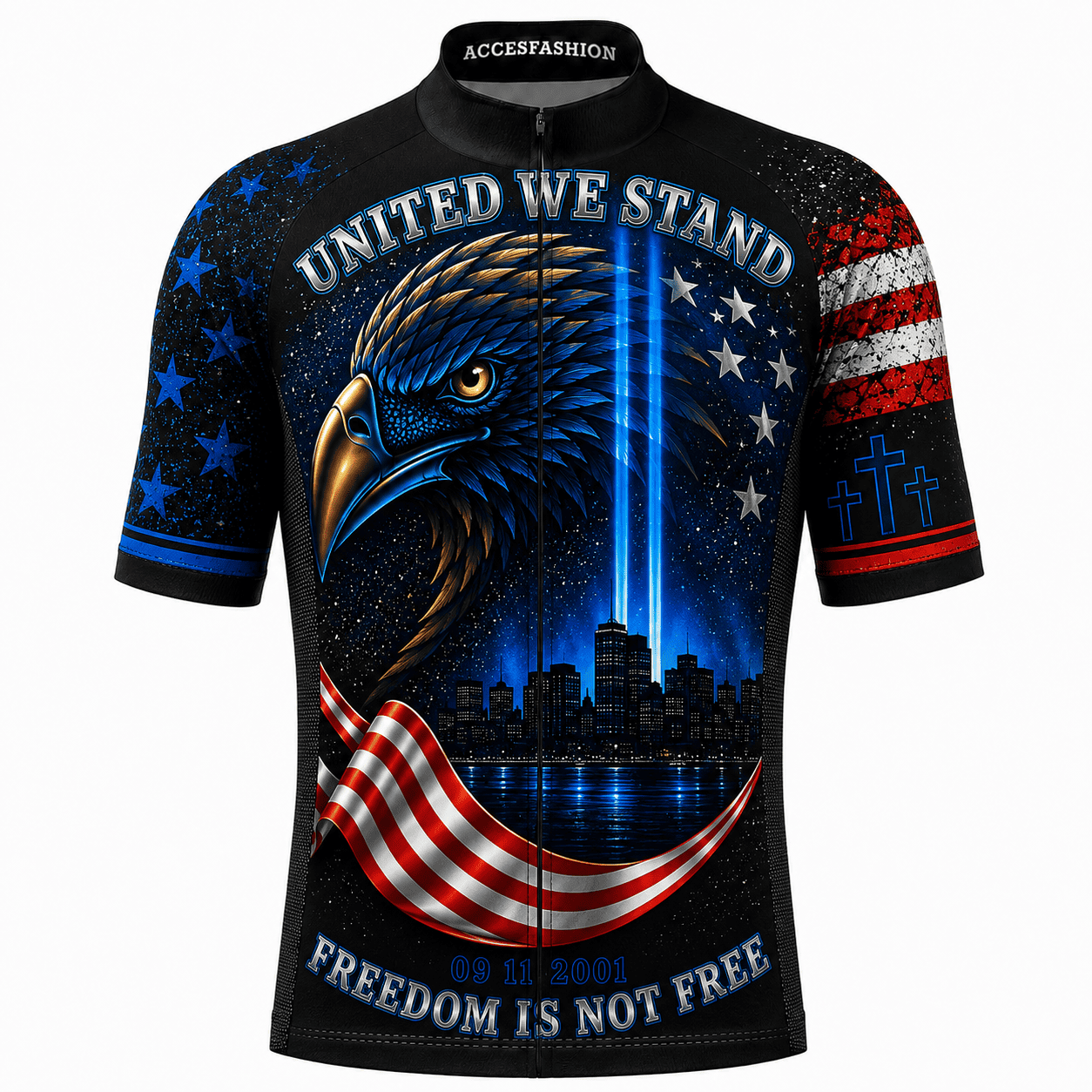 9/11 Never Forget Memorial Eagle Cycling Jersey Kit – Patriotic USA