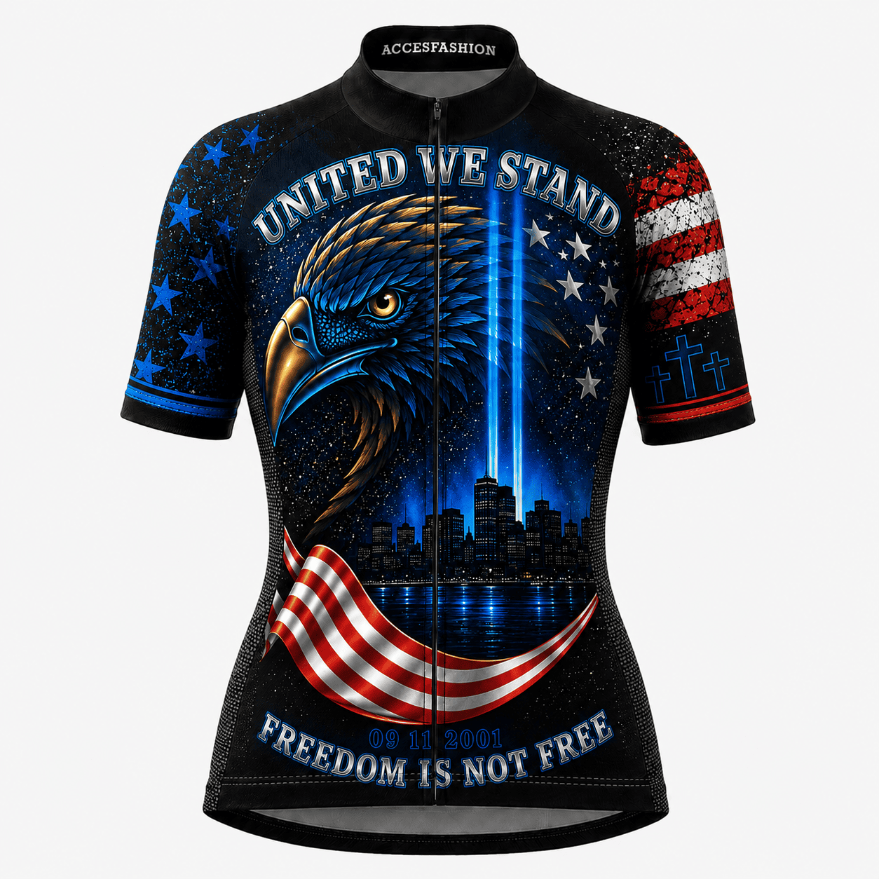 9/11 Never Forget Memorial Eagle Cycling Jersey Kit – Patriotic USA
