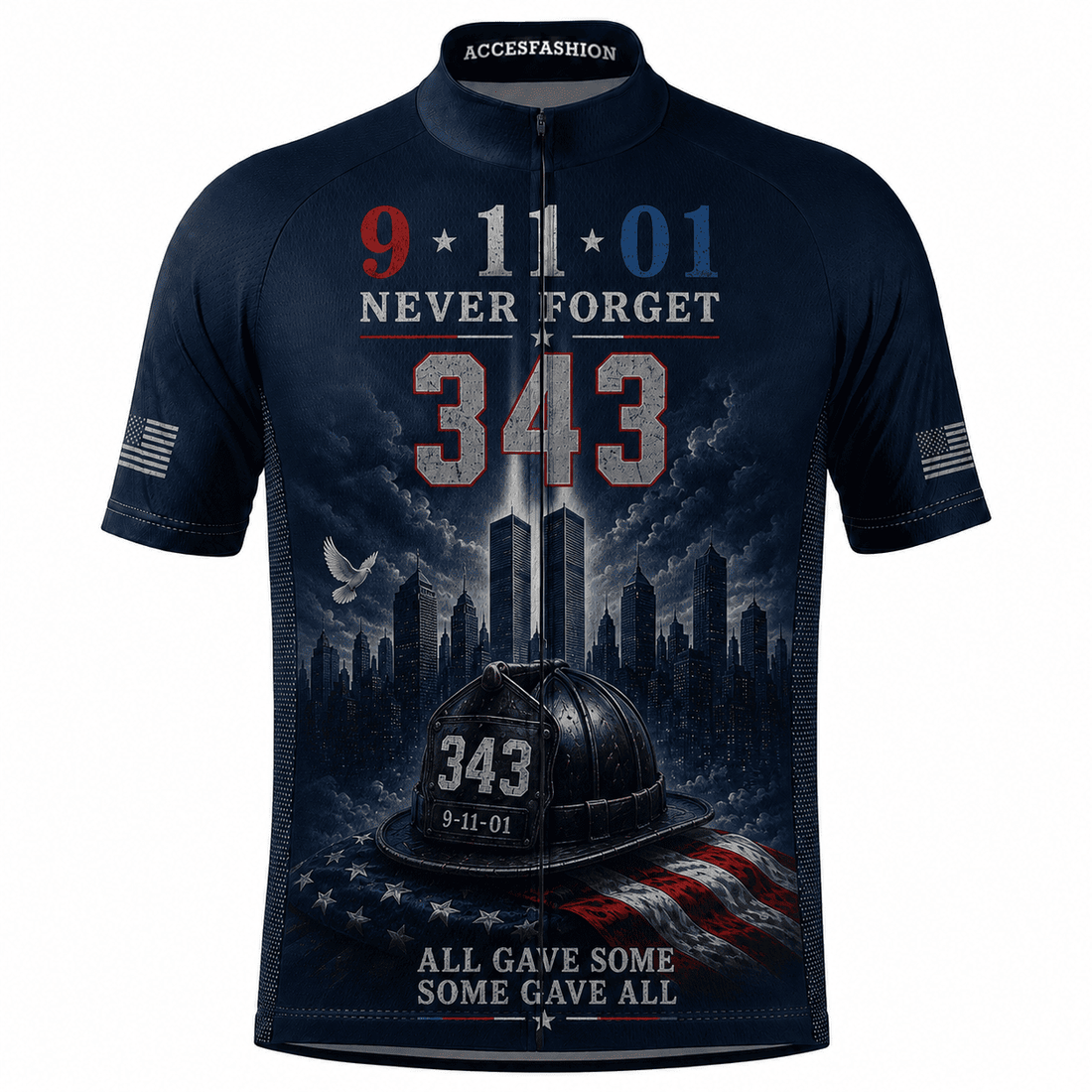 9/11 Never Forgotten 343 memorial cycling jersey kit