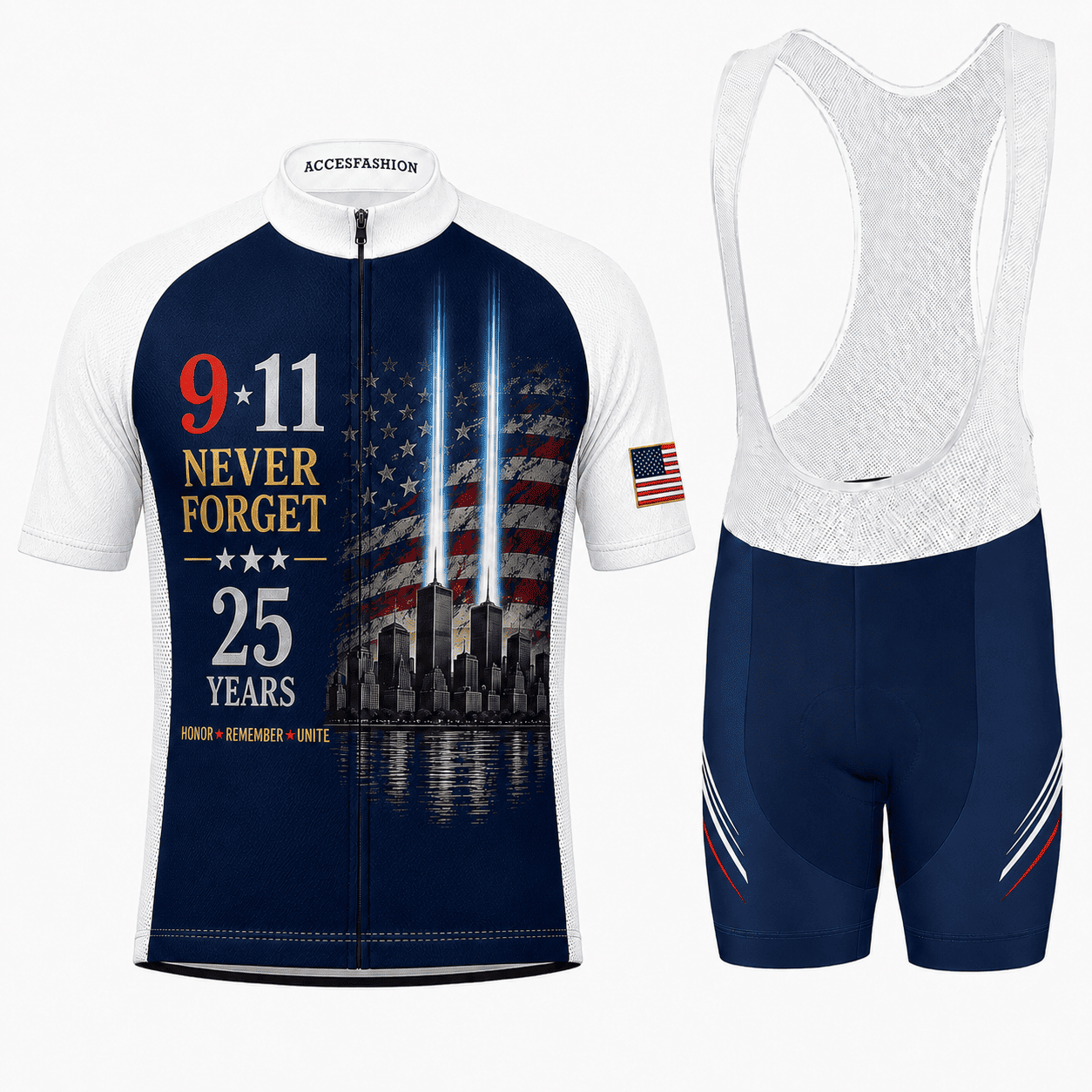 9/11 Never Forget 25th Anniversary Cycling Jersey Kit