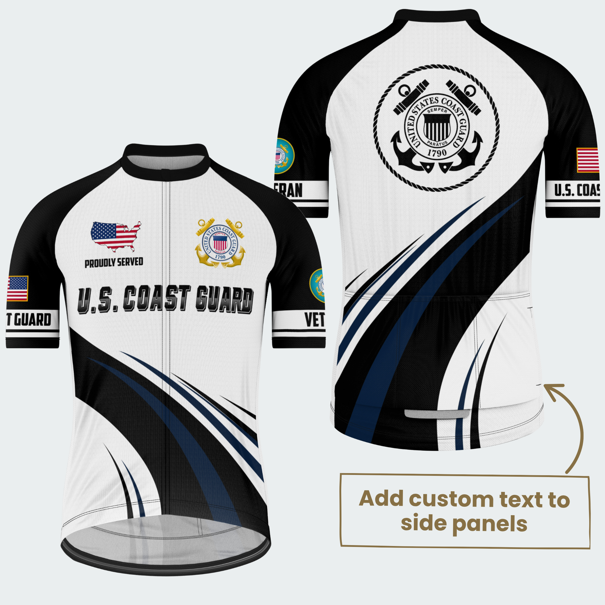 Men’s Personalized U.S. Coast Guard Proudly Served Cycling Jersey & Kit