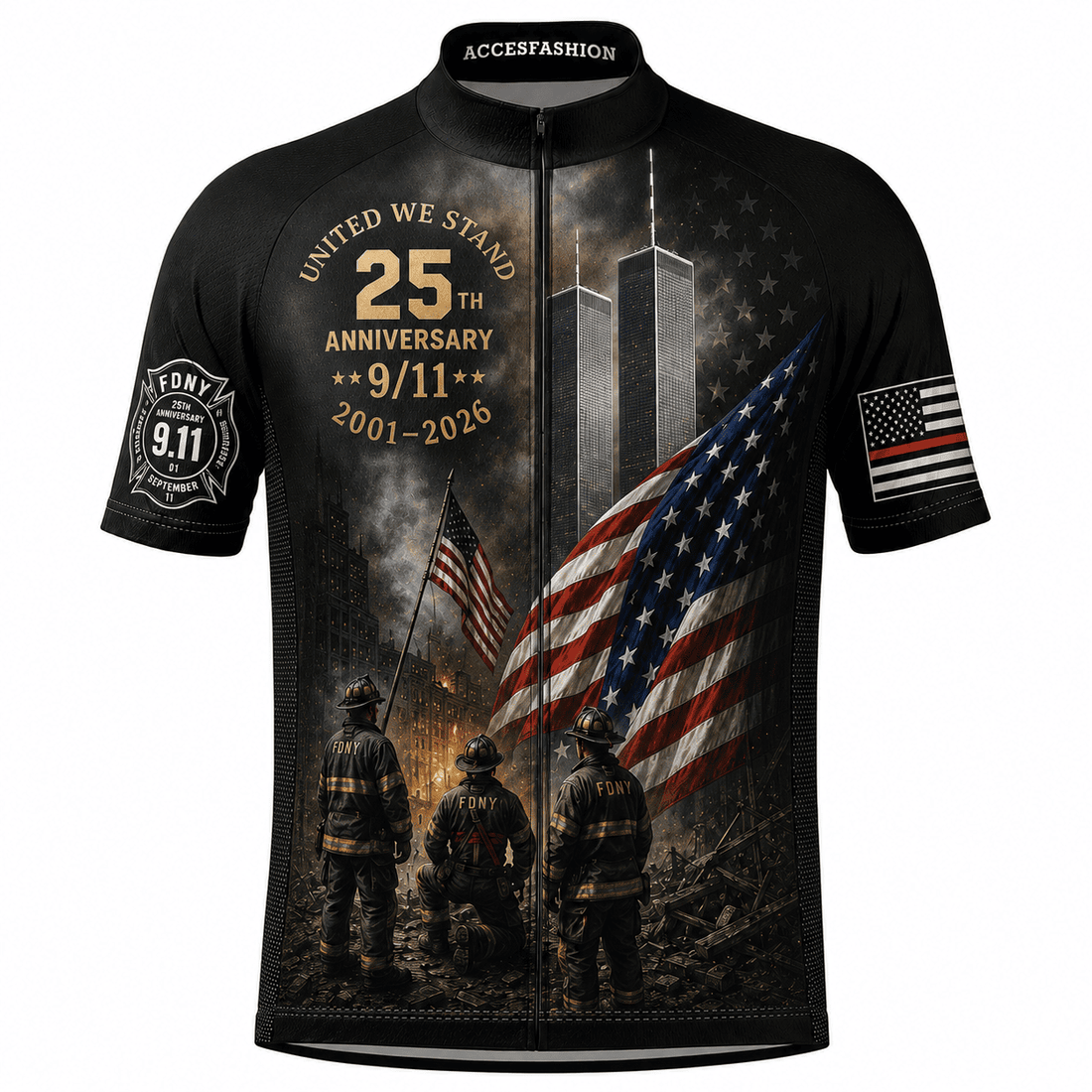 All Gave Some Some Gave All 9/11 343 Firefighter 25th Anniversary Patriot Day cycling jersey kit