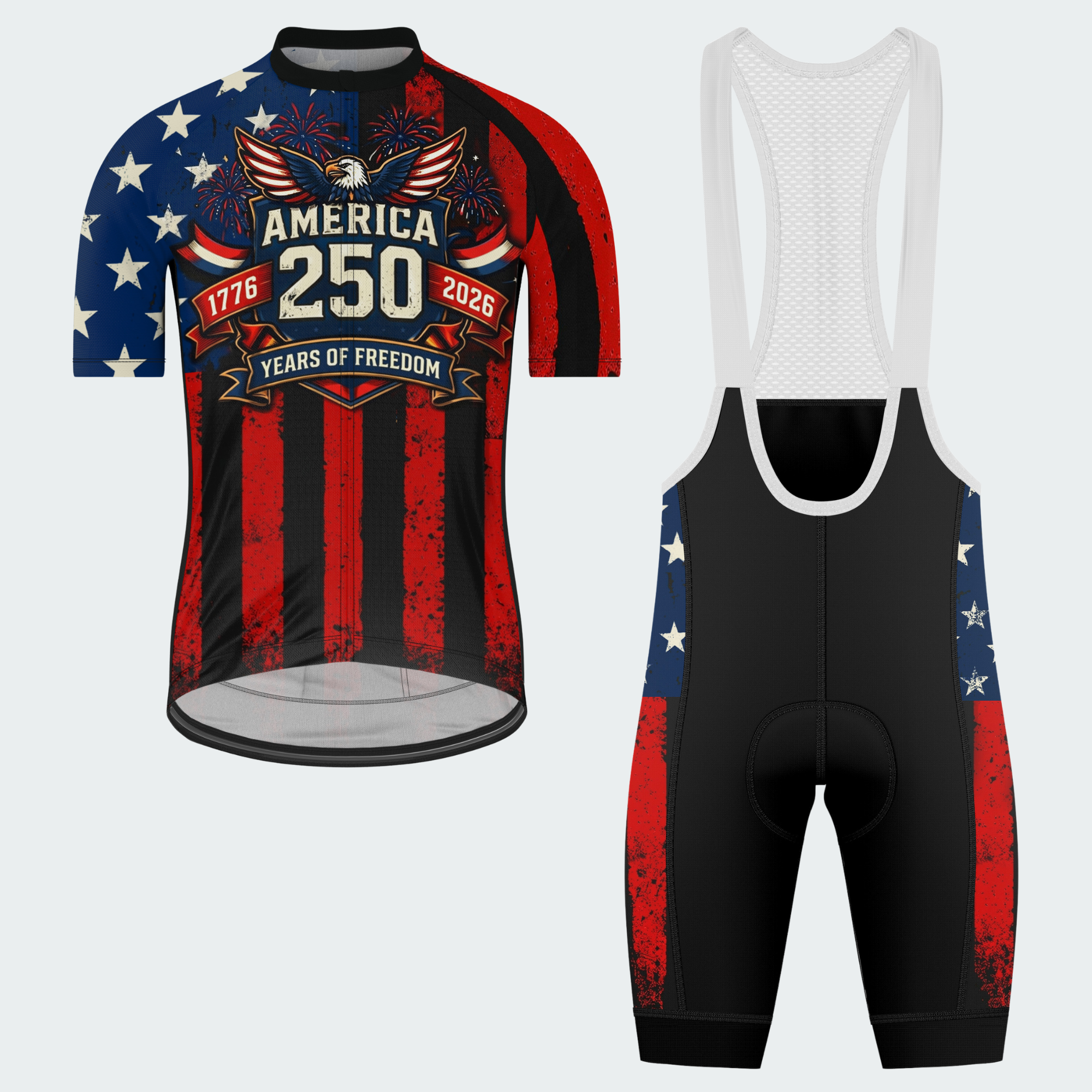 Men’s American Pride USA 250 Freedom Eagle Fireworks Regular Fit Cycling Kit