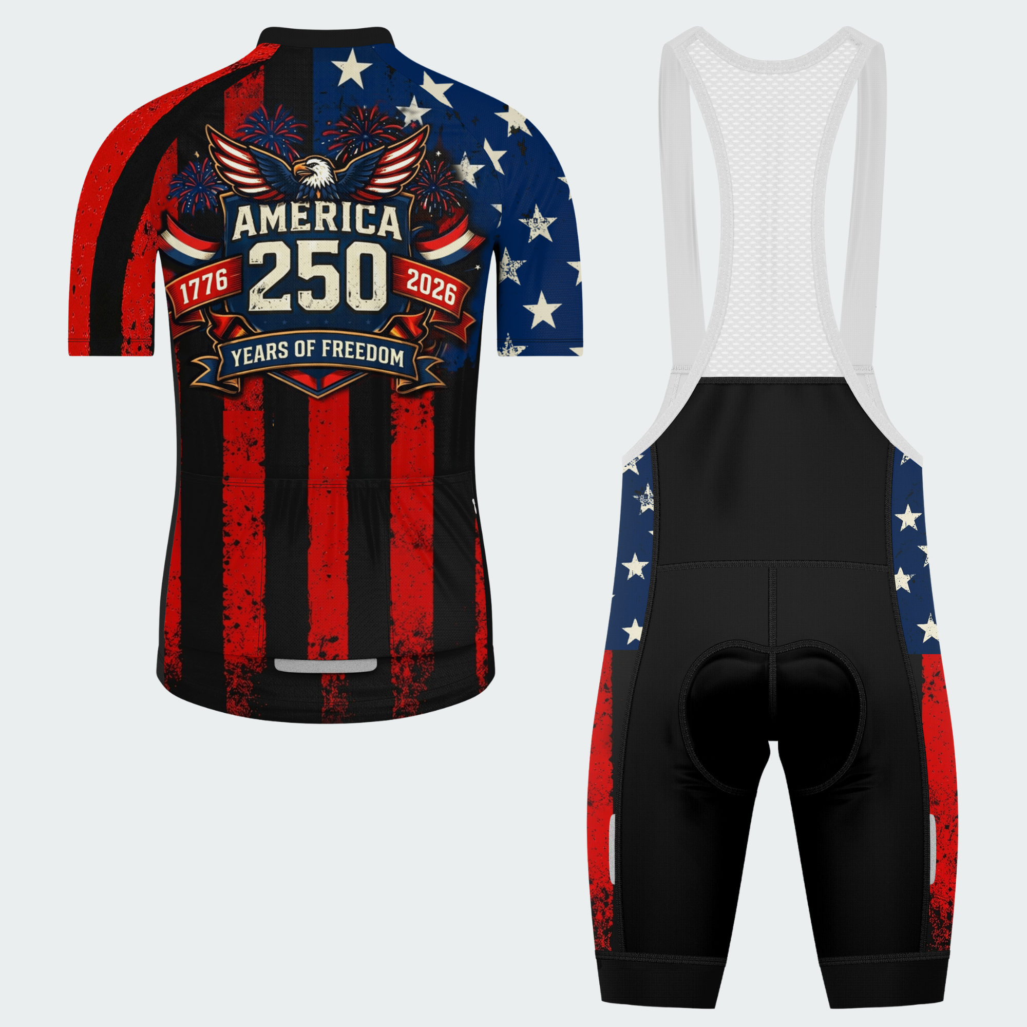 Men’s American Pride USA 250 Freedom Eagle Fireworks Regular Fit Cycling Kit