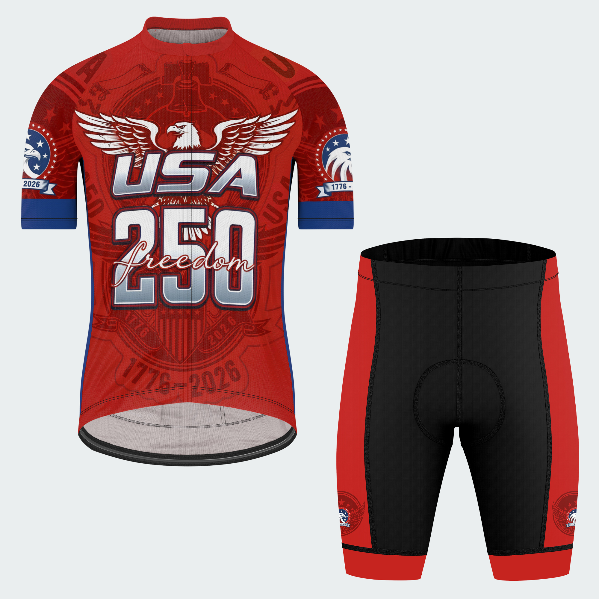 Men’s American Pride USA Freedom Patriotic Eagle 250 Regular Fit Cycling Kit