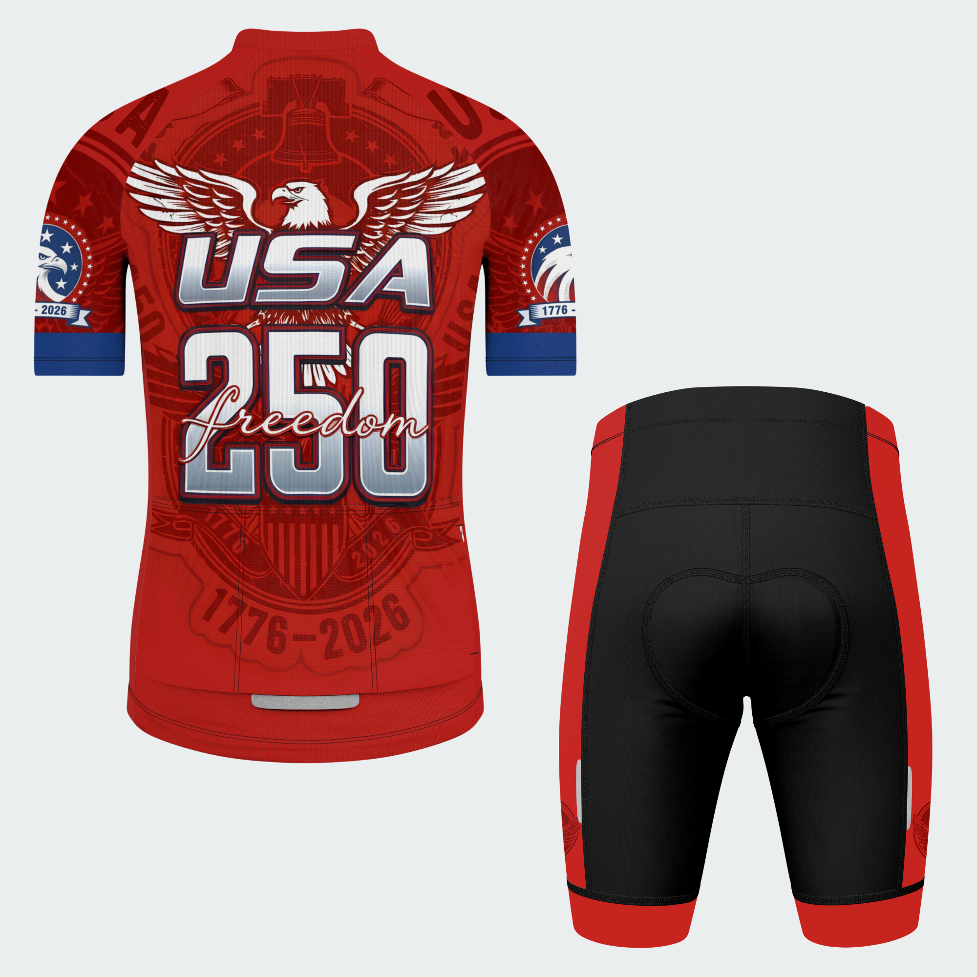 Men’s American Pride USA Freedom Patriotic Eagle 250 Regular Fit Cycling Kit