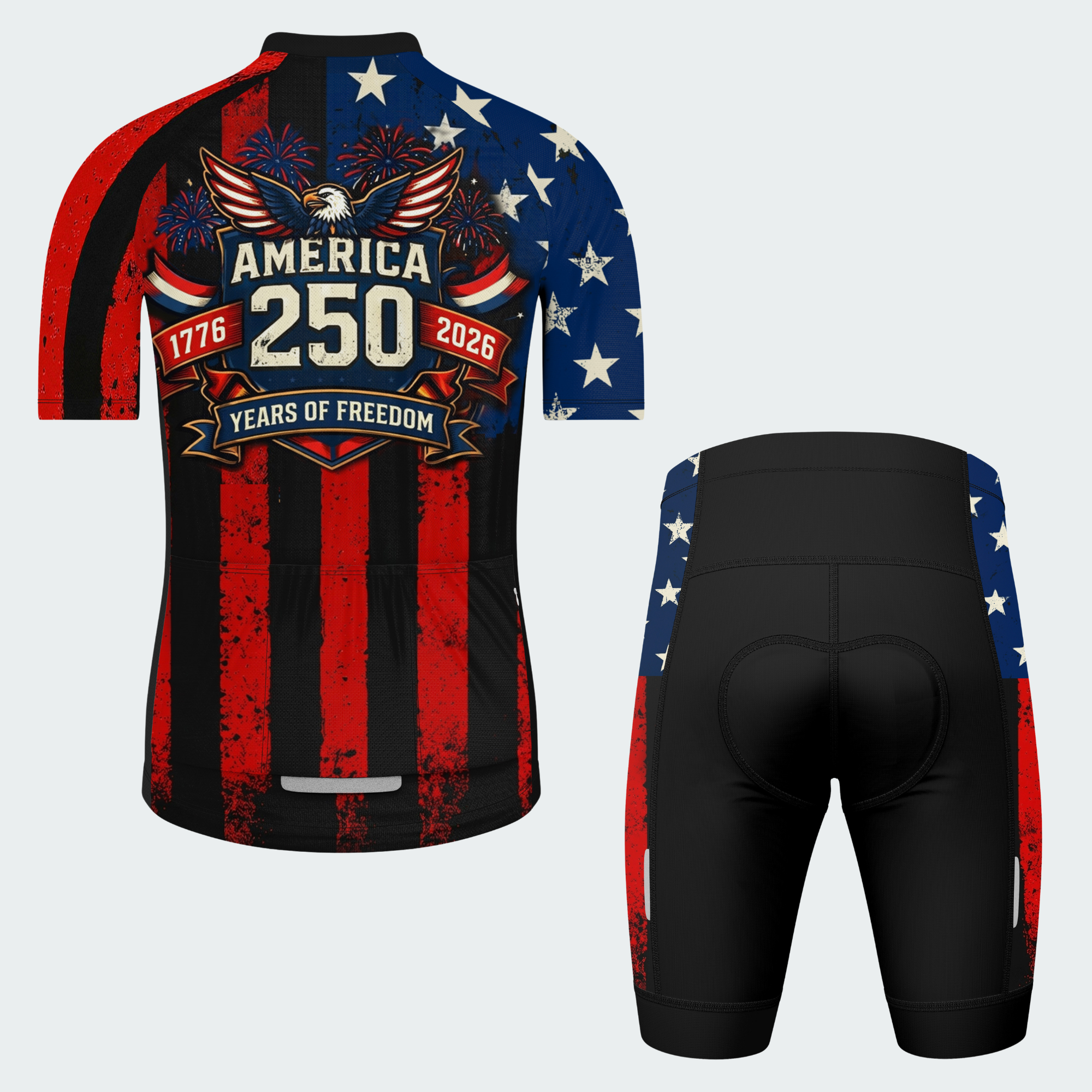 Men’s American Pride USA 250 Freedom Eagle Fireworks Regular Fit Cycling Kit