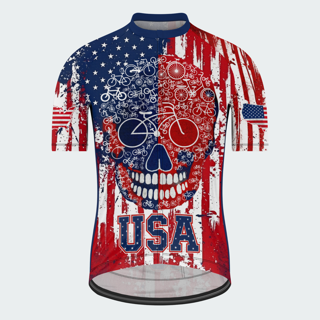 Men’s American Pride USA Bike Skull Identity Regular Fit Cycling Kit