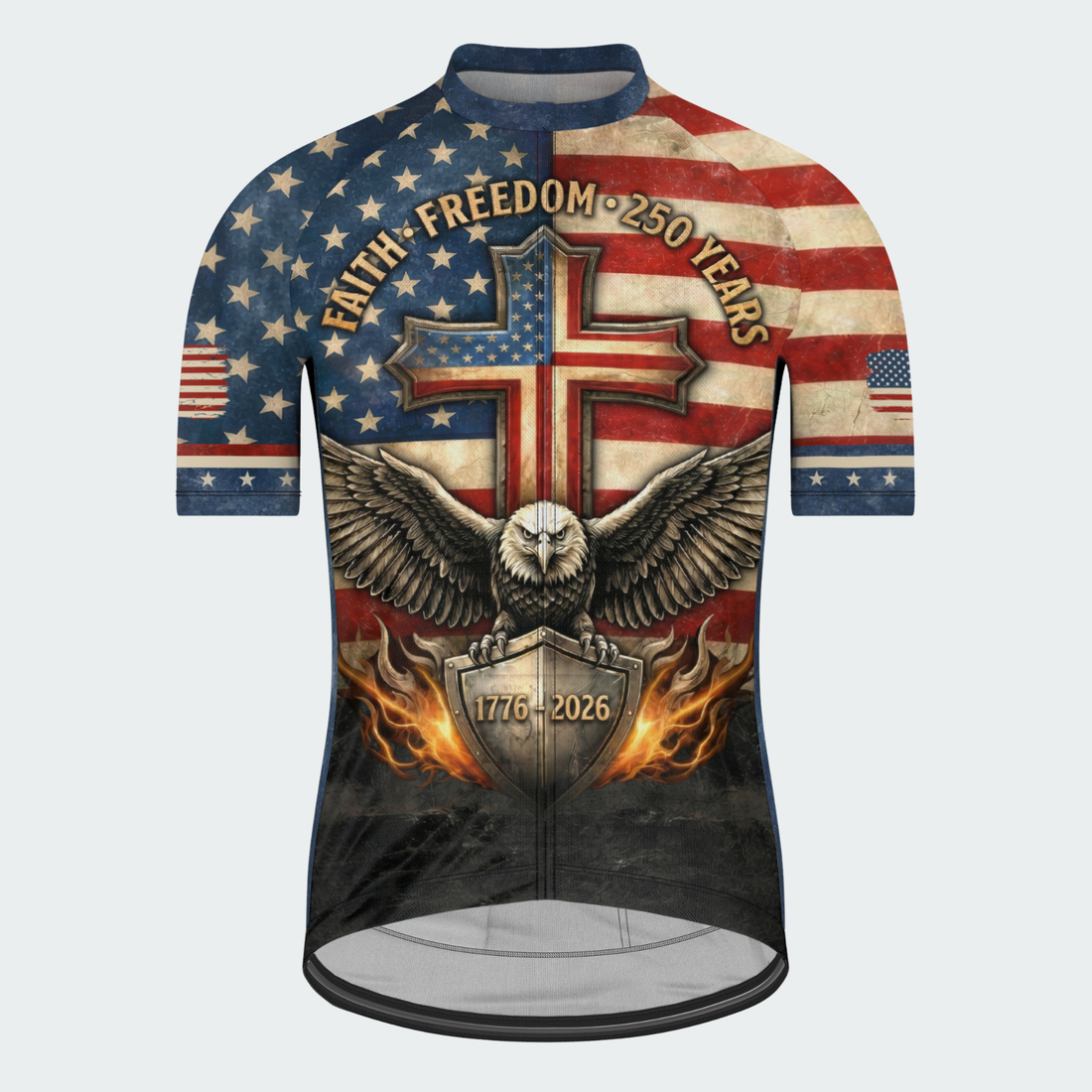 Men’s American Pride Faith Freedom 250 Years Regular Fit Cycling Kit