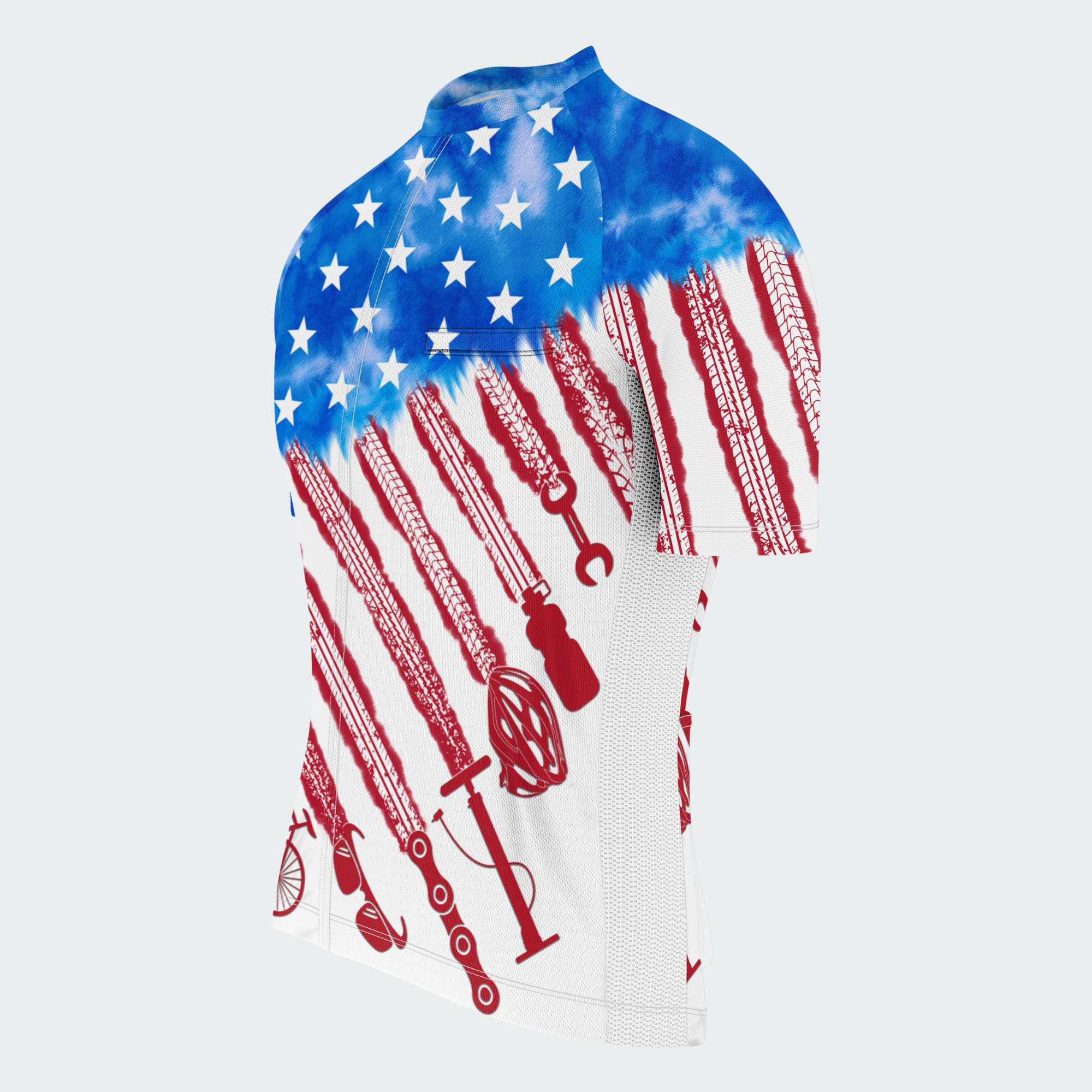 Men's American Pride Tie Dye Patriotic American Flag Regular Fit Cycling Kit