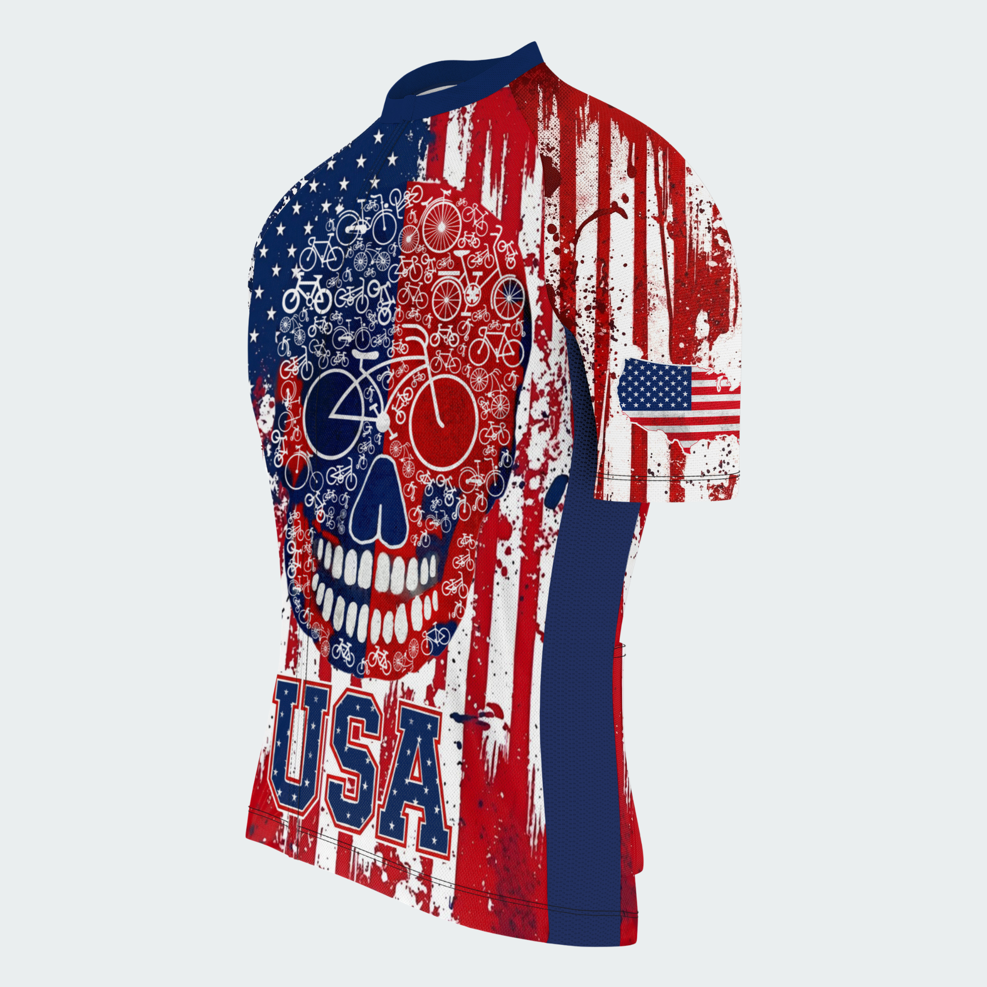 Men’s American Pride USA Bike Skull Identity Regular Fit Cycling Kit