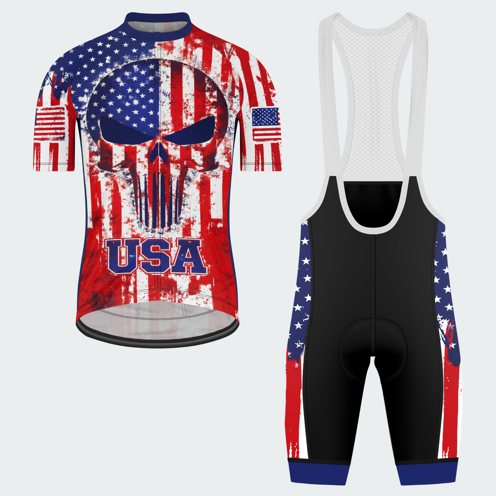 Men’s American Pride USA Freedom Skull Grit Regular Fit Cycling Kit