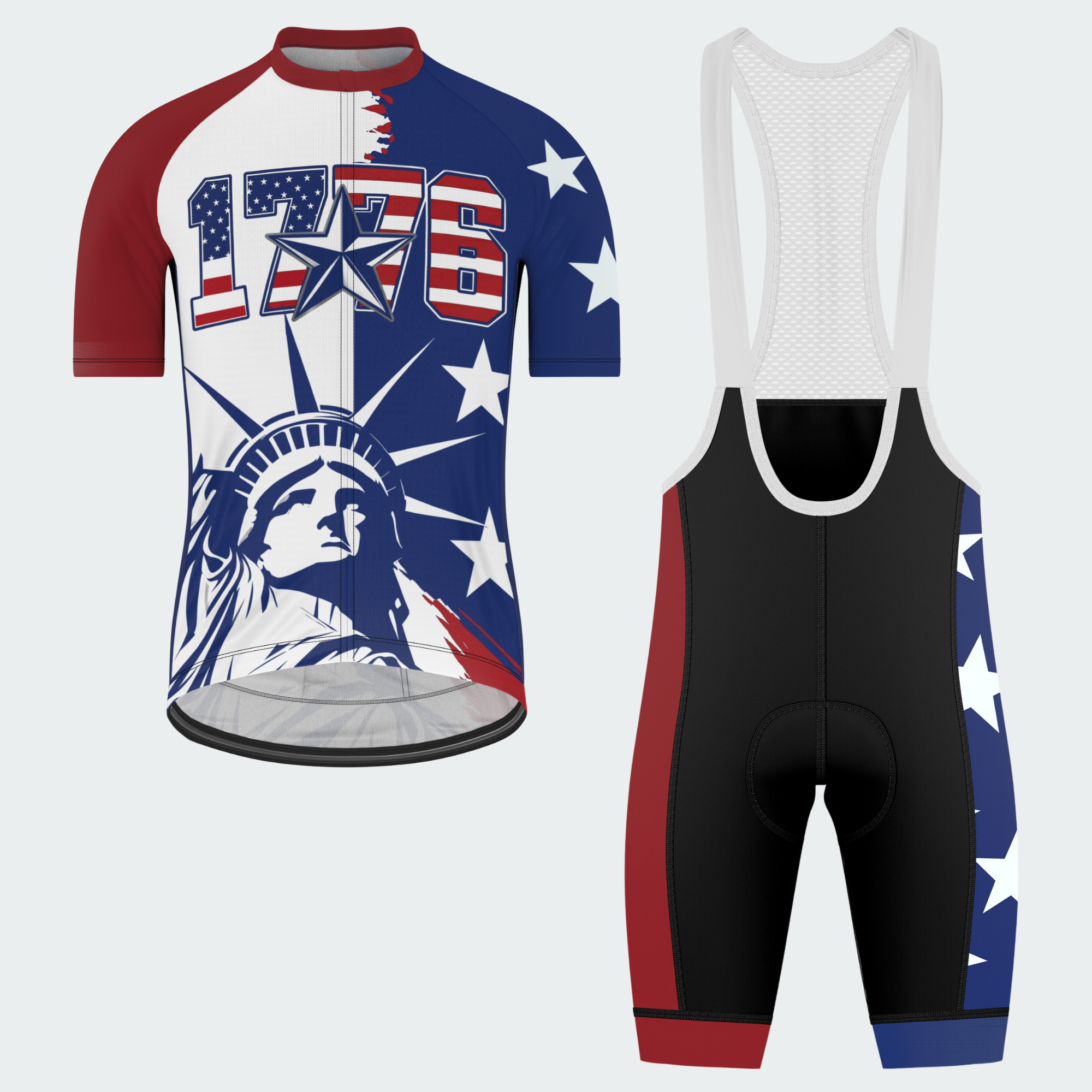 Men’s American Pride USA 1776 Statue of Liberty Regular Fit Cycling Kit
