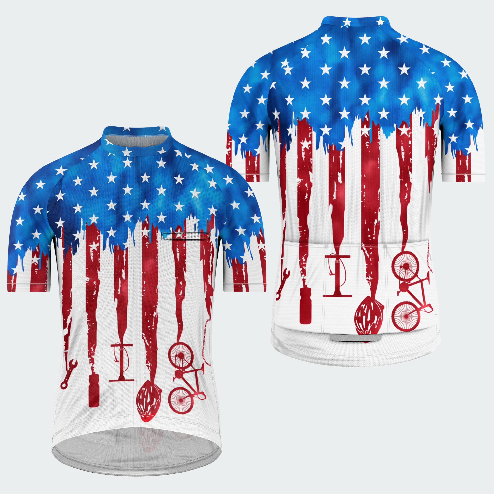 Men's American Pride Tie Dye American Flag Regular Fit Cycling Kit