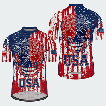 Men’s American Pride USA Bike Skull Identity Regular Fit Cycling Kit