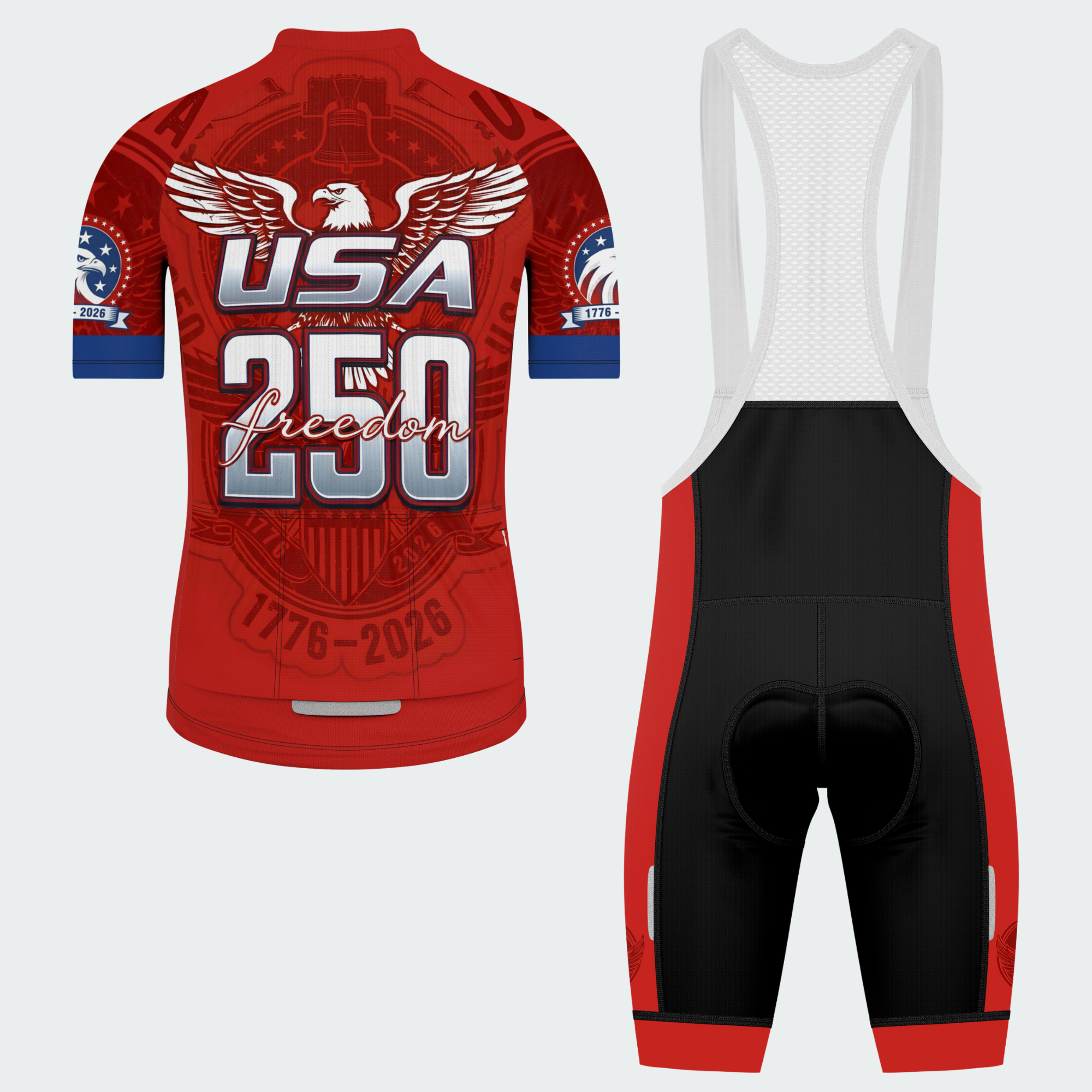Men’s American Pride USA Freedom Patriotic Eagle 250 Regular Fit Cycling Kit
