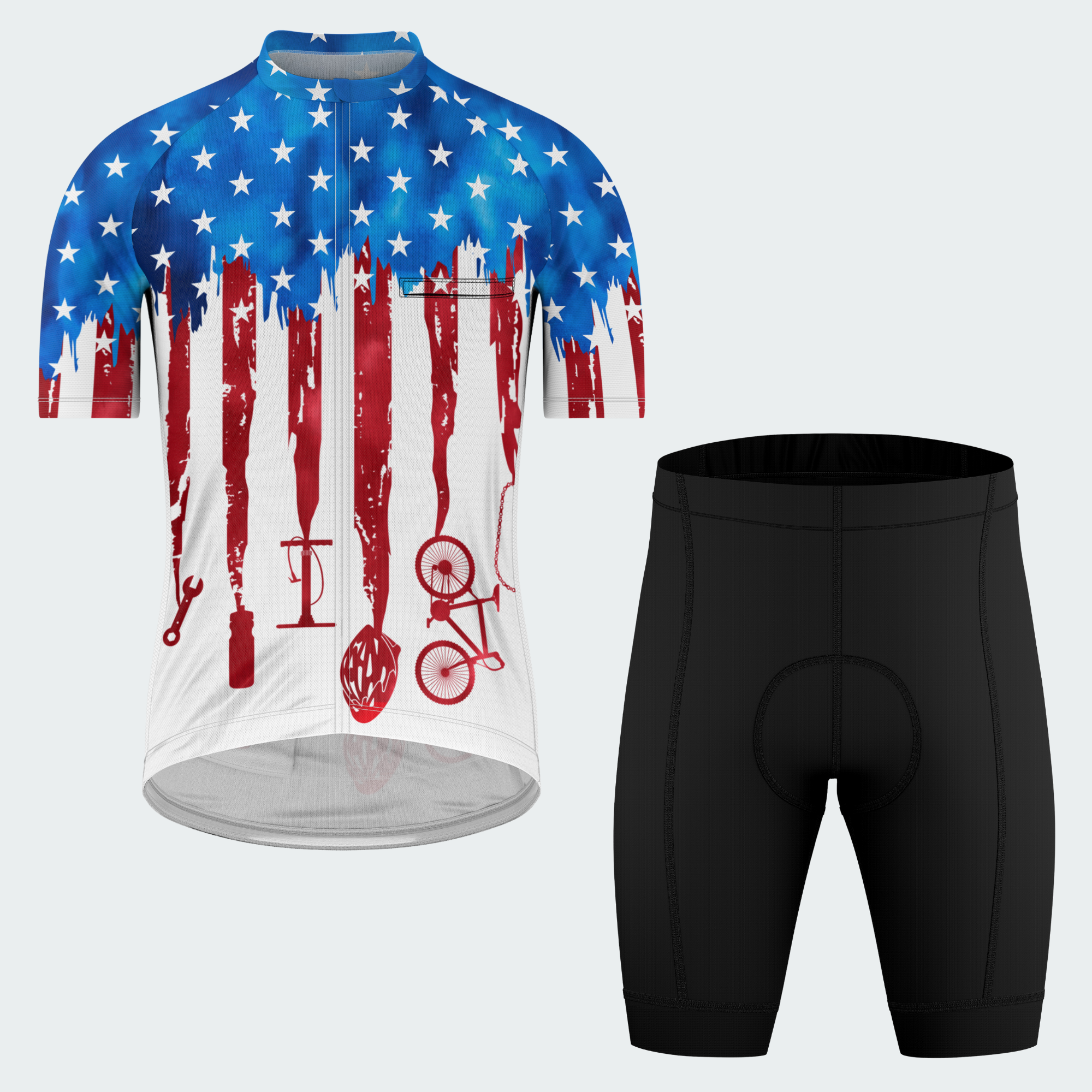 Men's American Pride Tie Dye American Flag Regular Fit Cycling Kit