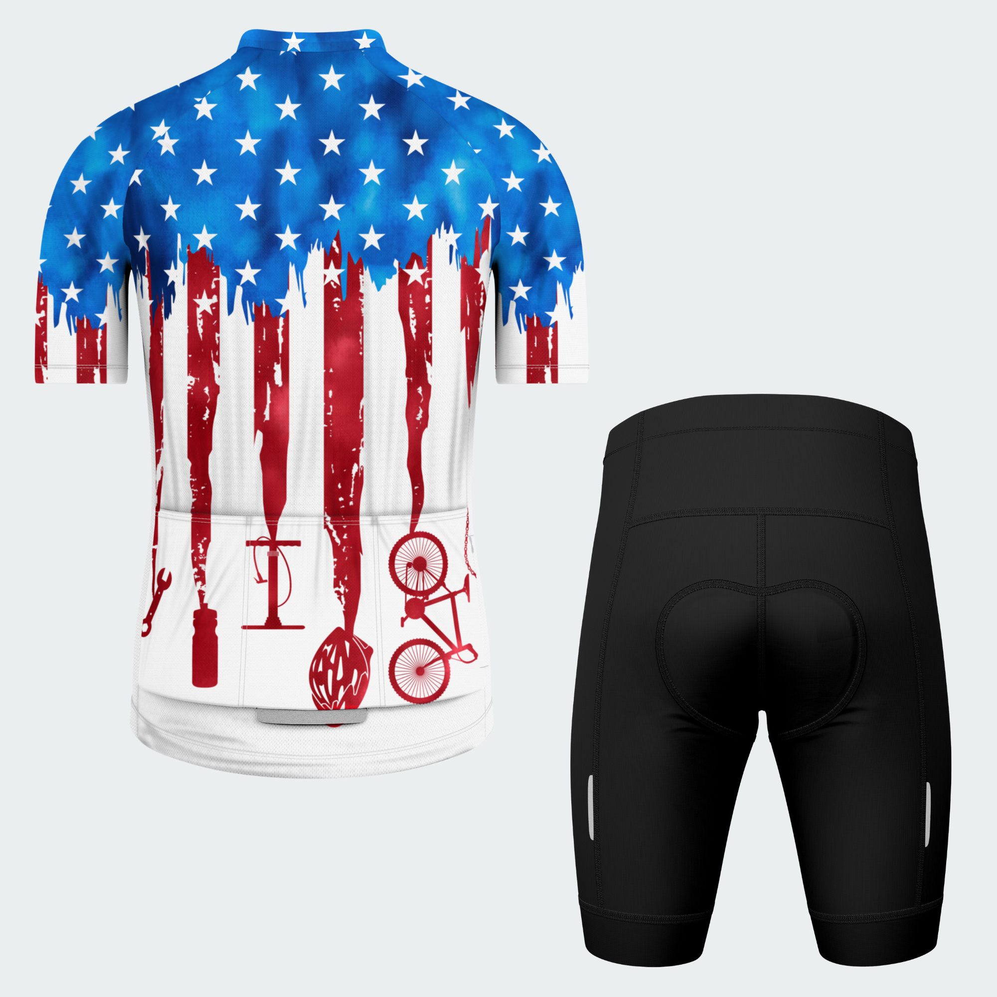 Men's American Pride Tie Dye American Flag Regular Fit Cycling Kit