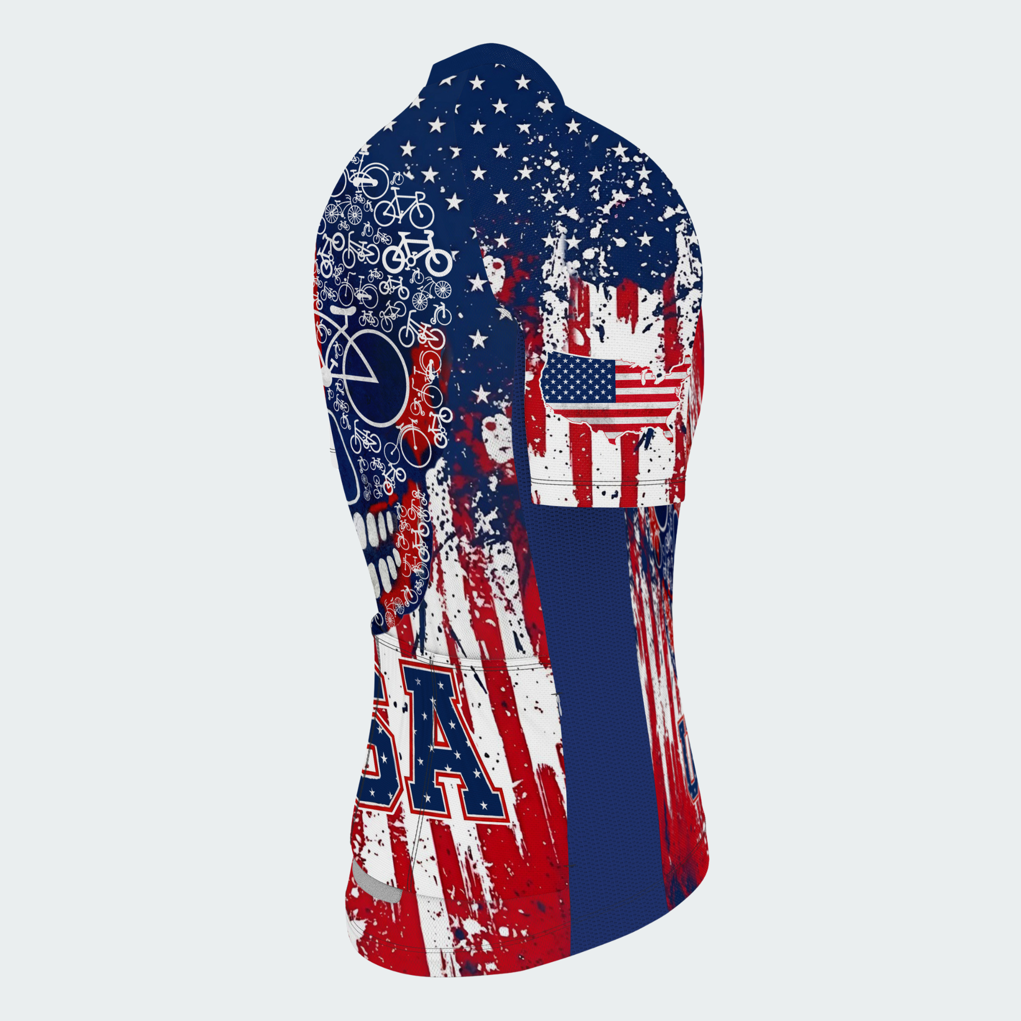 Men’s American Pride USA Bike Skull Identity Regular Fit Cycling Kit